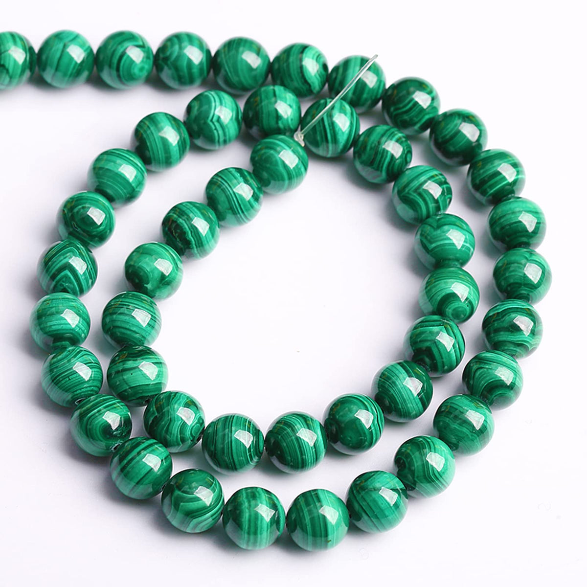8MM 23PCS Natural Stone Green Malachite 3A Grade Gemstone Loose Beads for Jewelry Making DIY Bracelet
