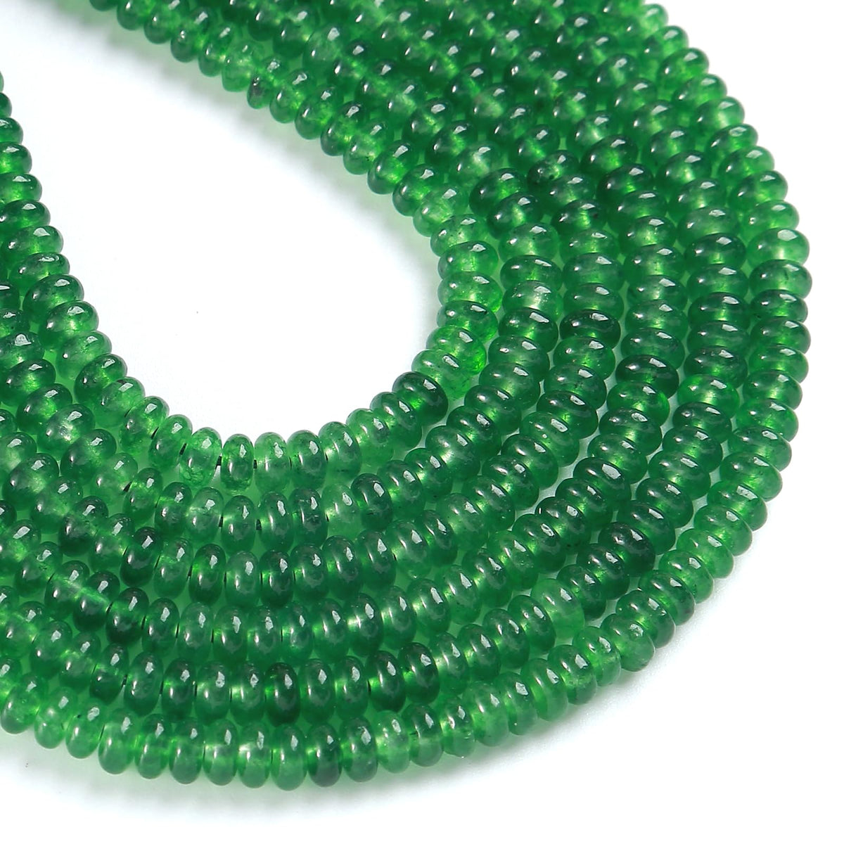 150PCS 2x4mm Natural Green Jades Stone Rondelle Beads Abacus Disk Stone Beads Round Loose Spacer Gemstone for DIY Bracelet Necklace Jewelry Making