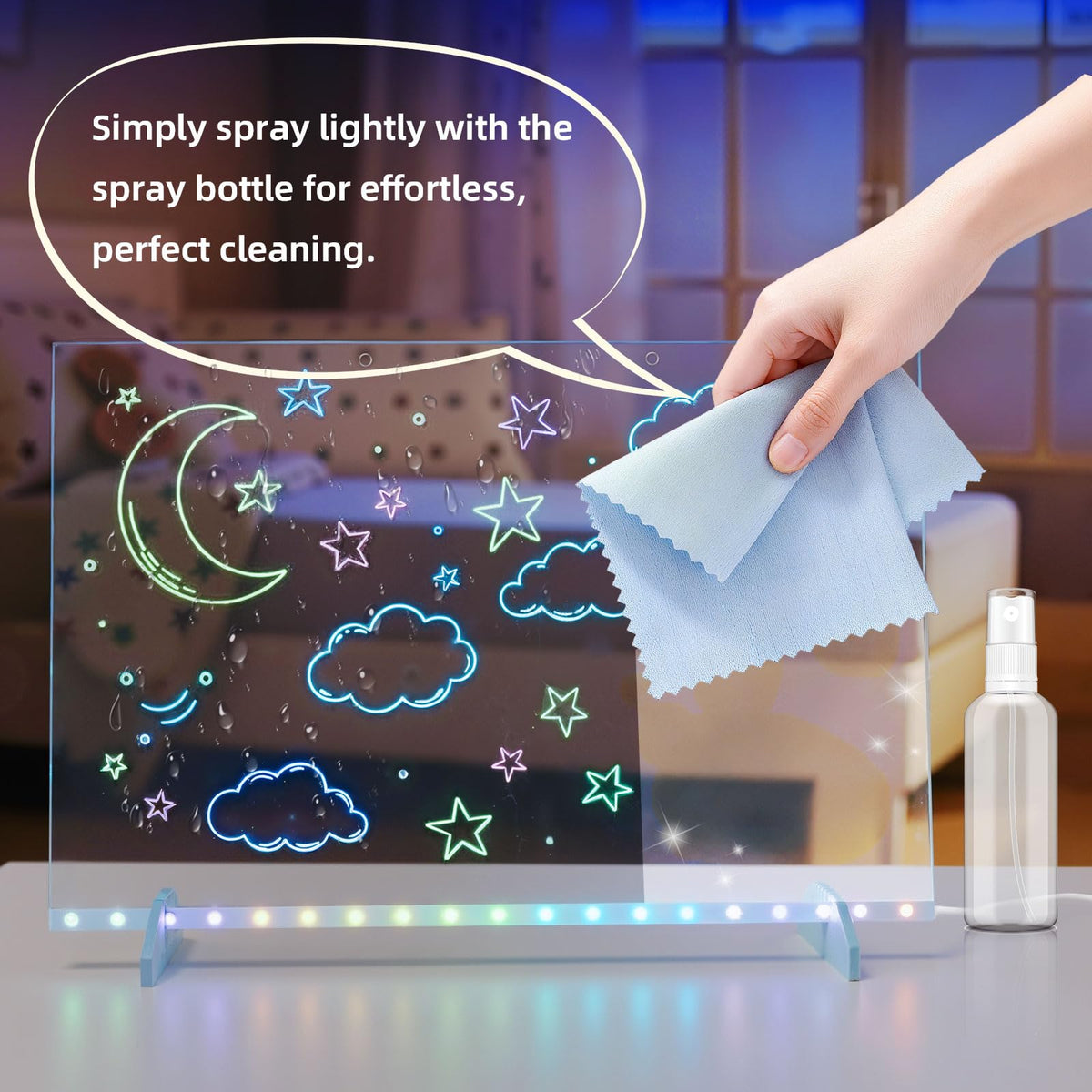 Lumiboard Led Drawing Board with 8 Colors, 13"x10" Acrylic Dry Erase Board with 13 Light Effects, Glow Doodle Board Gifts for Kids for Easter Halloween Christmas Birthday Gifts Presents