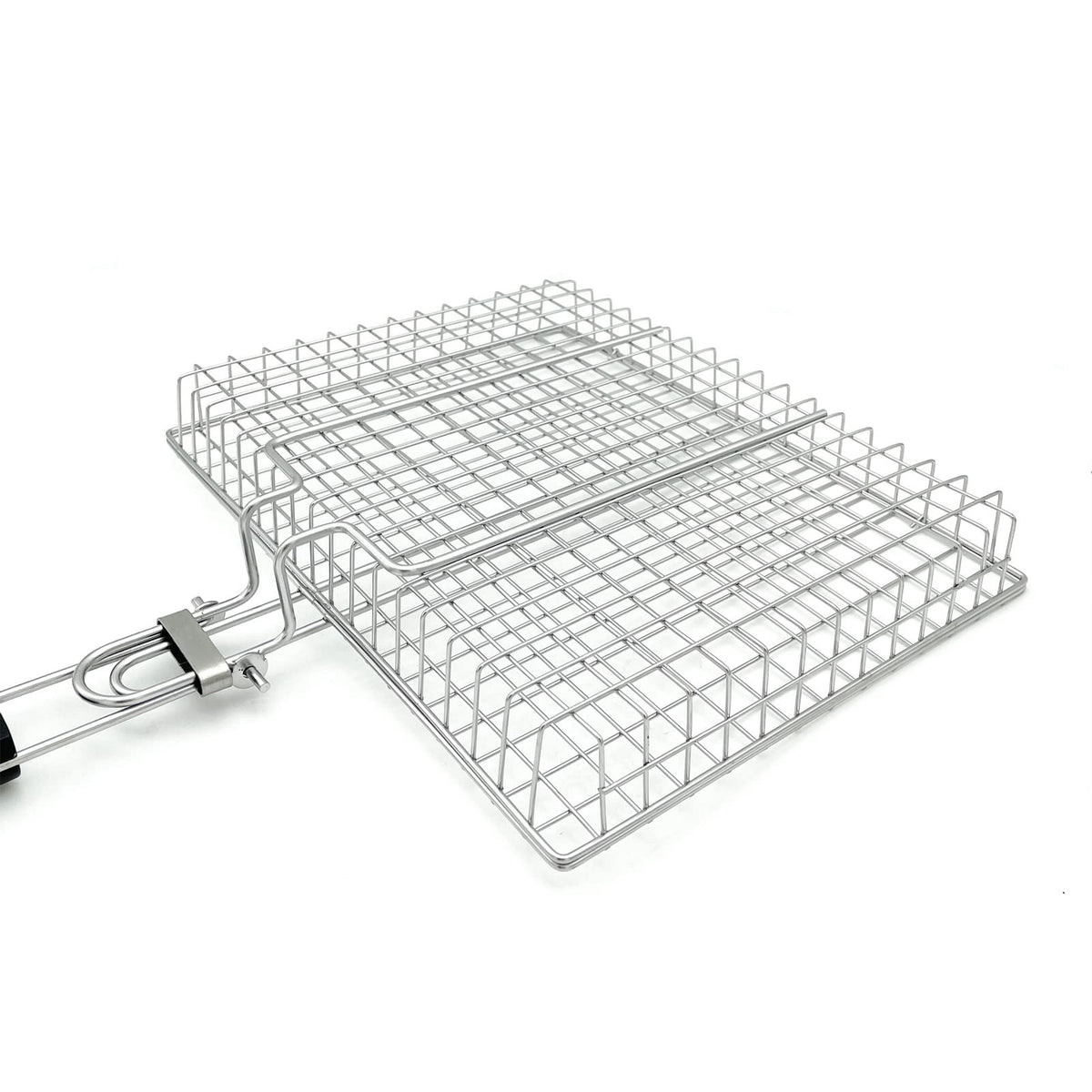 HTIAM Large Capacity Barbeque Grill Basket With Brush BBQ Tong Deeper Grilling Rack Havy Duty Stainless Steel BBQ Accessories Set