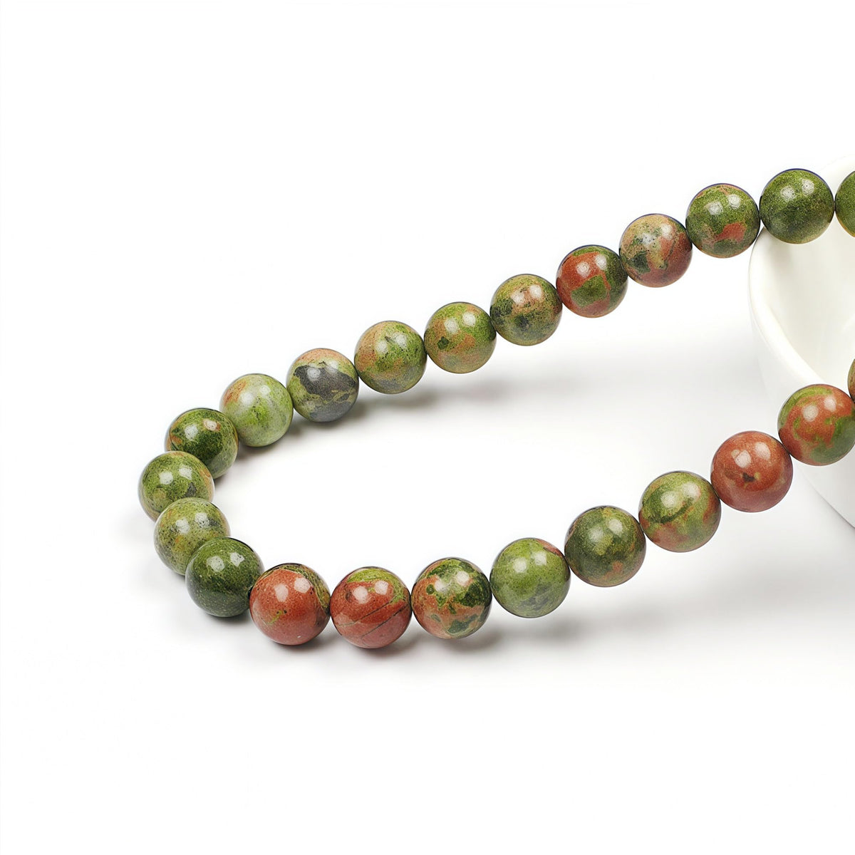 MJDCB Natural Stone Beads Unakite Round Loose Spacer Beads 15'' 4m 6m 8m 10mm 12m for Jewelry Making (6mm)