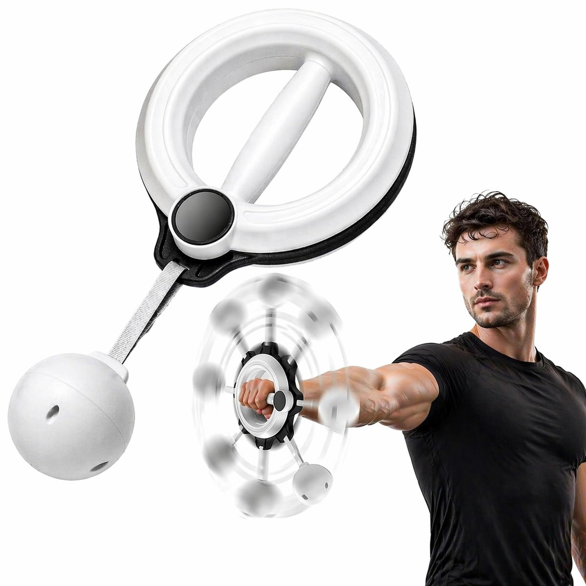 WildWhale Infinity Hoop Arms, 360 Rotating Wrist Forearm Trainer for Exercise, Arm Infinity Hoop for Shoulder & Chest, Home Workout Equipment