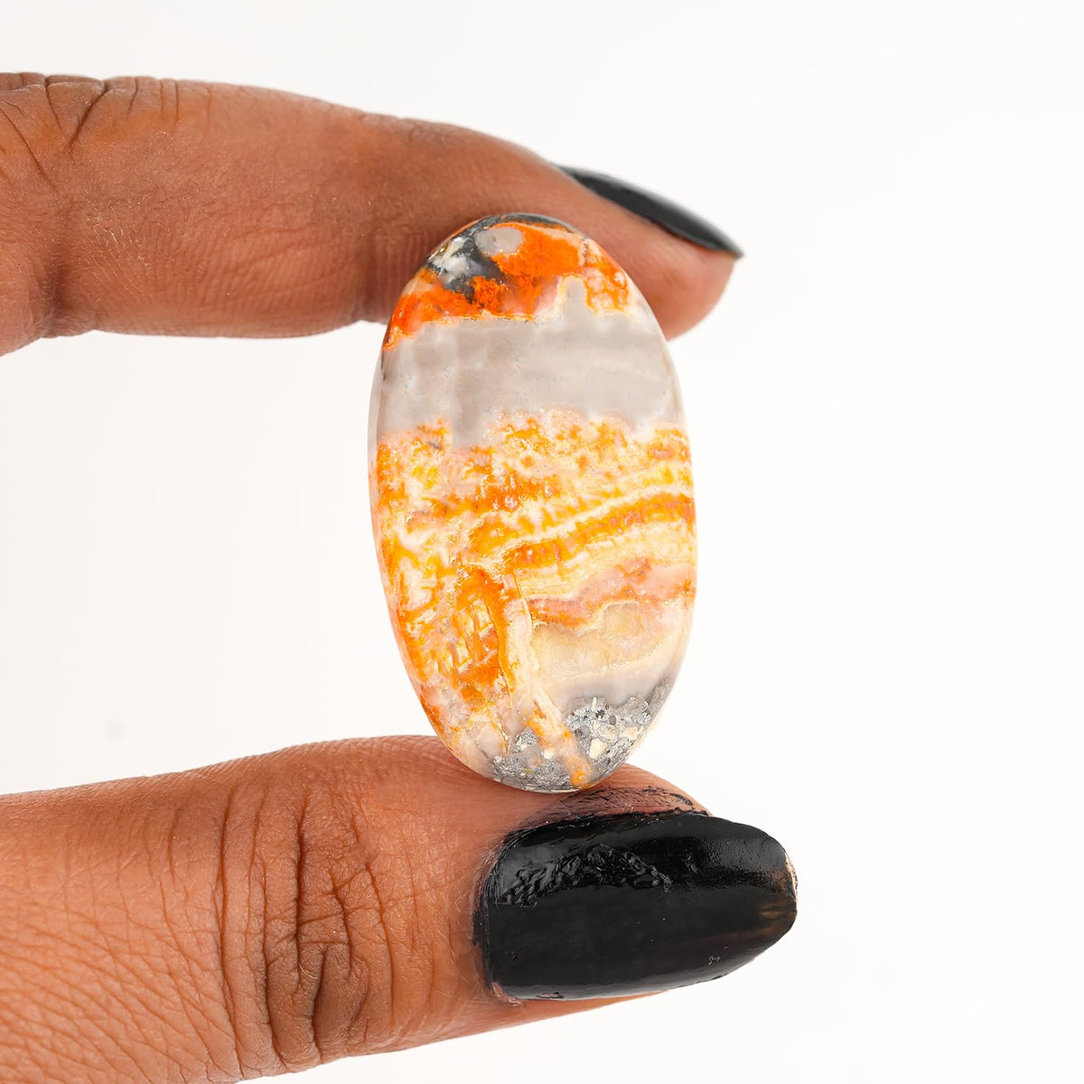CRYSTALINES 4pcs Wholesale Natural Bumble Bee Jasper Gemstone, Assorted Flatback Loose Crystals, Bulk Cabochon Stone, DIY Crafts-Jewelry Making, Polished Lapidary Supply, Wire Wrapping, Gem Collection