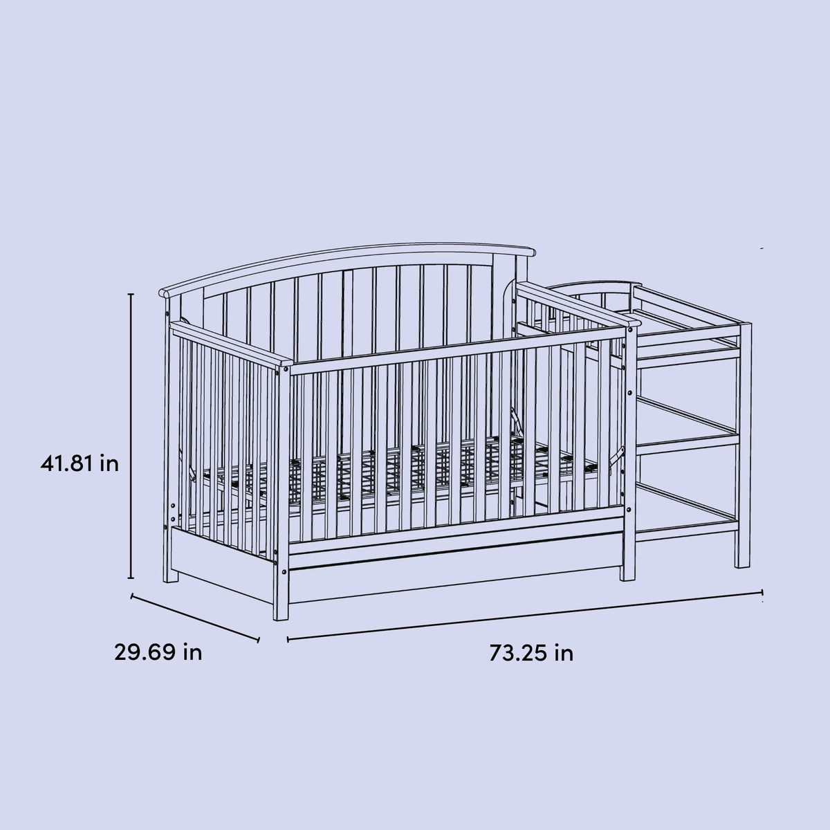 Storkcraft Steveston 5-in-1 Convertible Crib & Changer – GREENGUARD Gold Certified, Fits Standard Crib Mattress, Converts to Toddler Bed and Full Bed, 4 Adjustable Mattress Heights (White)