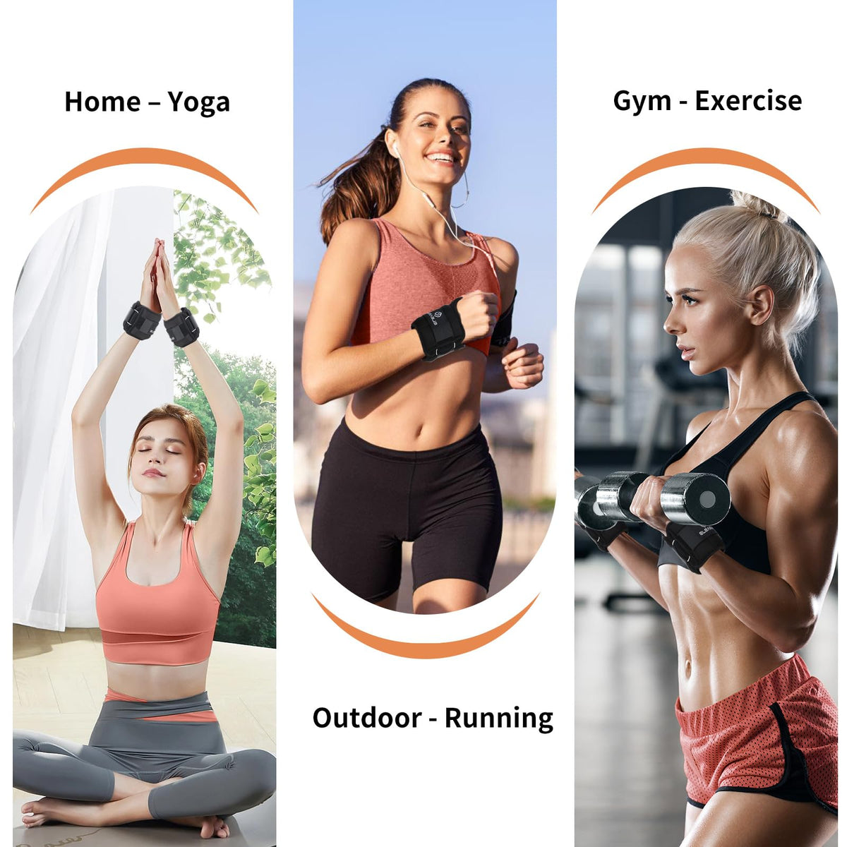 ELEAMY Wrist Weights with Thumb Loops Lock for Women & Men, 0.5lb*2/1lb*2/1.5lb*2/2lb*2/3lb*2,Premium Ice Silk Fabric,Comfortable & Tear Resistant for Walking,Running,Fitness and More（0.5lb*2 Black）