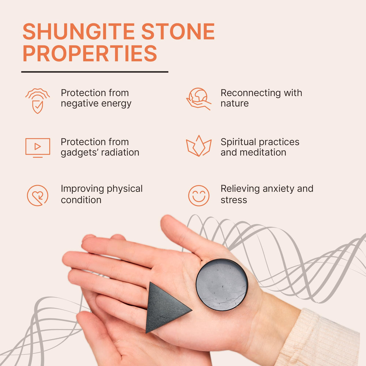 Karelian Heritage Authentic Shungite Harmonizers Pocket Set Chakra Healing Crystal Protection for Meditation | Negative Energy Blocker HP01
