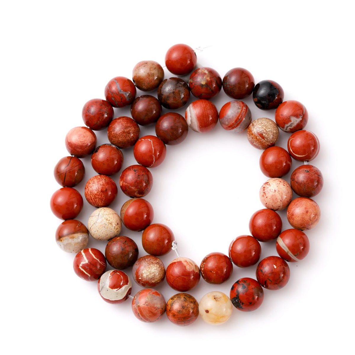 8mm 45pcs DIY Natural Red Stone Beads Round Healing Crystal Gemstone Loose Beads for Jewelry Making Handmade Bracelet Necklace