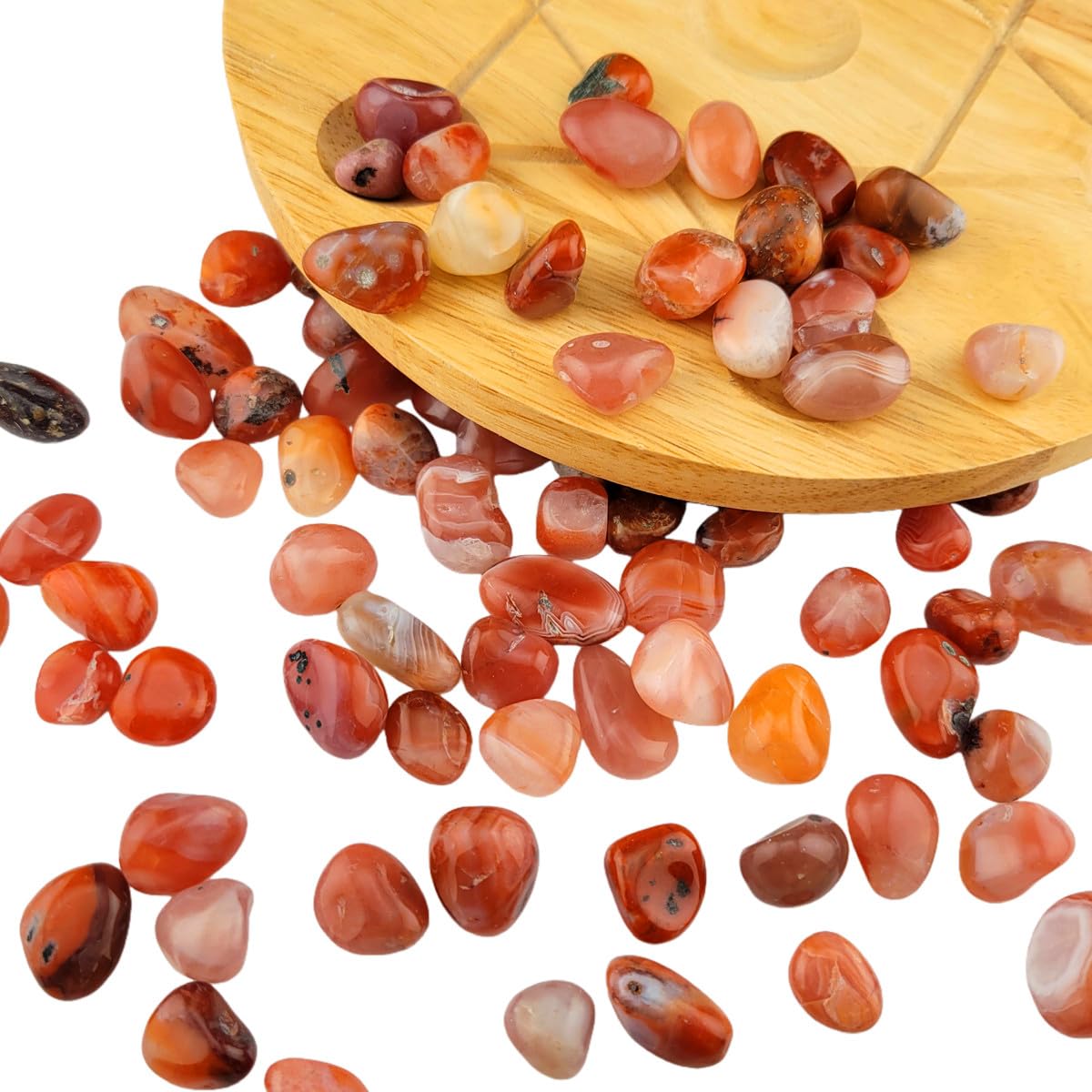 1,000 Carats Red Agate Handpicked Tumbled Stones Crystals Chips 0.3''-0.5'' Bulk Fountain Rocks Pocket Stones for Healing, Reiki, Meditation, Witchcraft,Home Decorations (Red Agate)