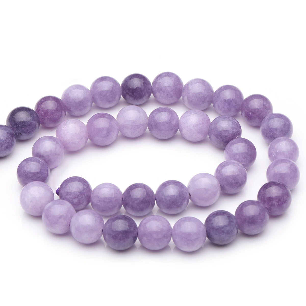 Youngbling Natural Gemstone Beads for Jewelry Making,8mm Lepidolite Polished Round Smooth Stone Beads for Bracelet Necklace 15 Inch