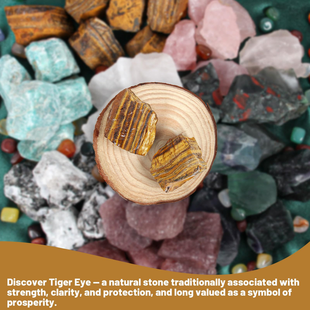 1.1lb Bulk Raw Tiger Eye Stone Rough Crystal-Natural Tiger Eye Raw Stones Crystal for Tumbling, Cabbing, Fountain Rocks, Decoration,Polishing, Wire Wrapping, Wicca & Reiki Crystal Healing