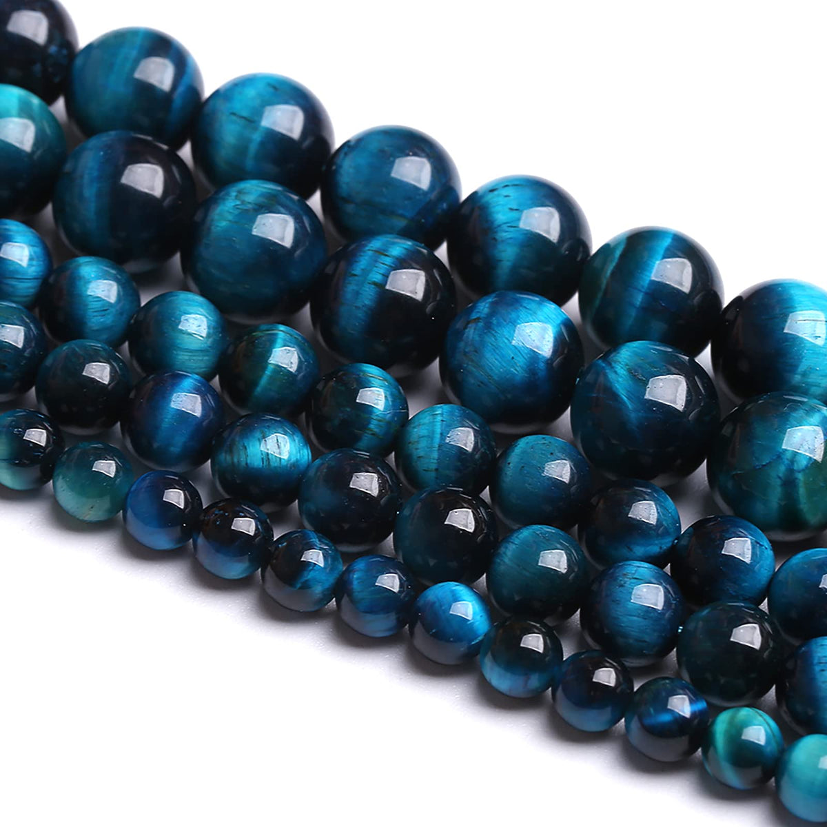 75PCS 10MM Blue Tiger Eye Beads Natural Stone Gemstone Spacer Loose Beads for Jewelry Making DIY Bracelet Semi Precious Beads 2 Strands