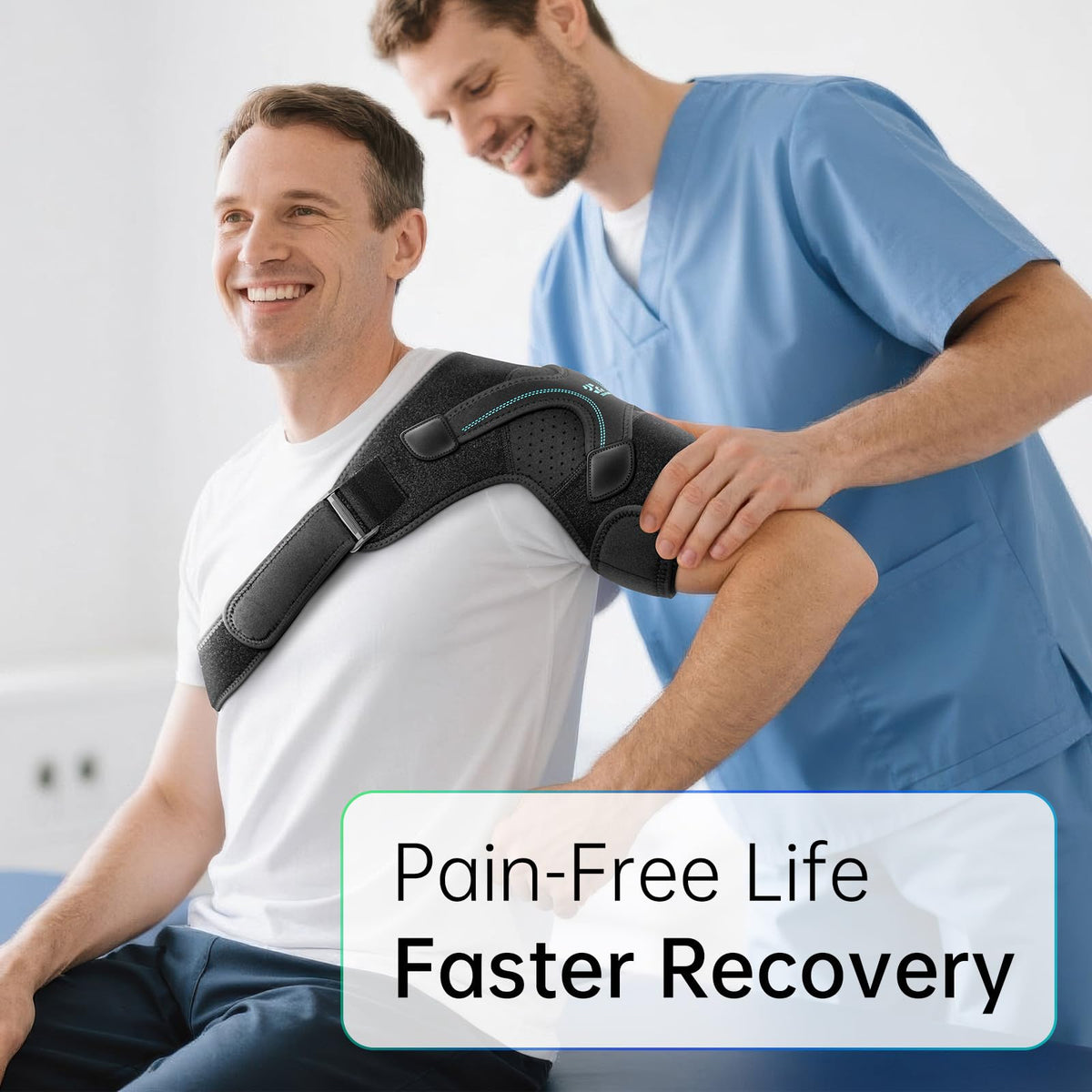 Shoulder Brace, Rotator Cuff Support and Arm Sling for Pain Relief & Injury Recovery, Breathable Compression Sleeve for Strain & Dislocation Prevention, Adjustable for Left and Right Arm, Men & Women