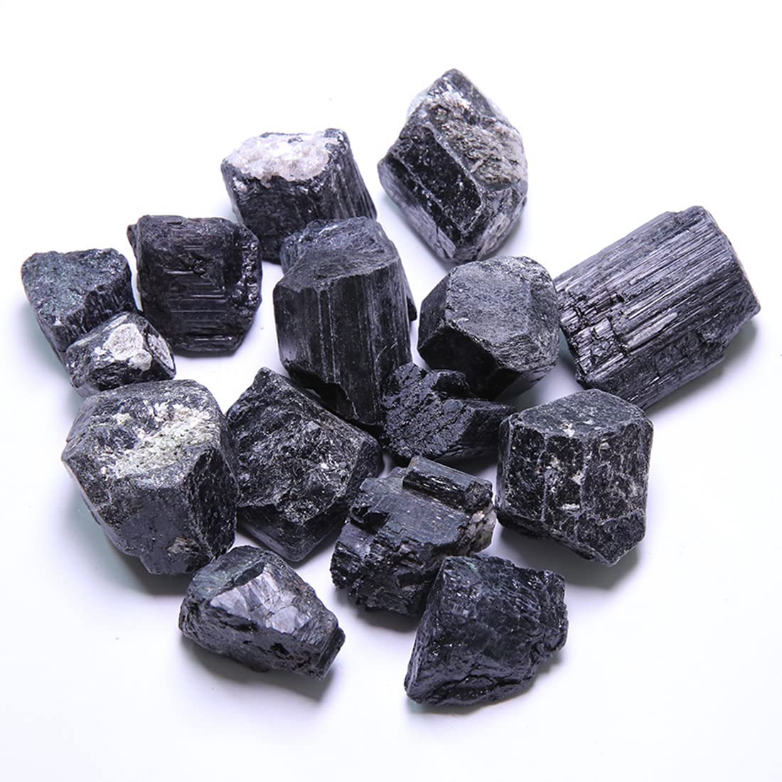 Black Tourmaline Raw Crystals, Large 1.25-2.0" Healing Crystals Natural Rough Stones Crystal for Tumbling, Cabbing, Fountain Rocks, Decoration, Polishing, Wire Wrapping, Wicca & Reiki