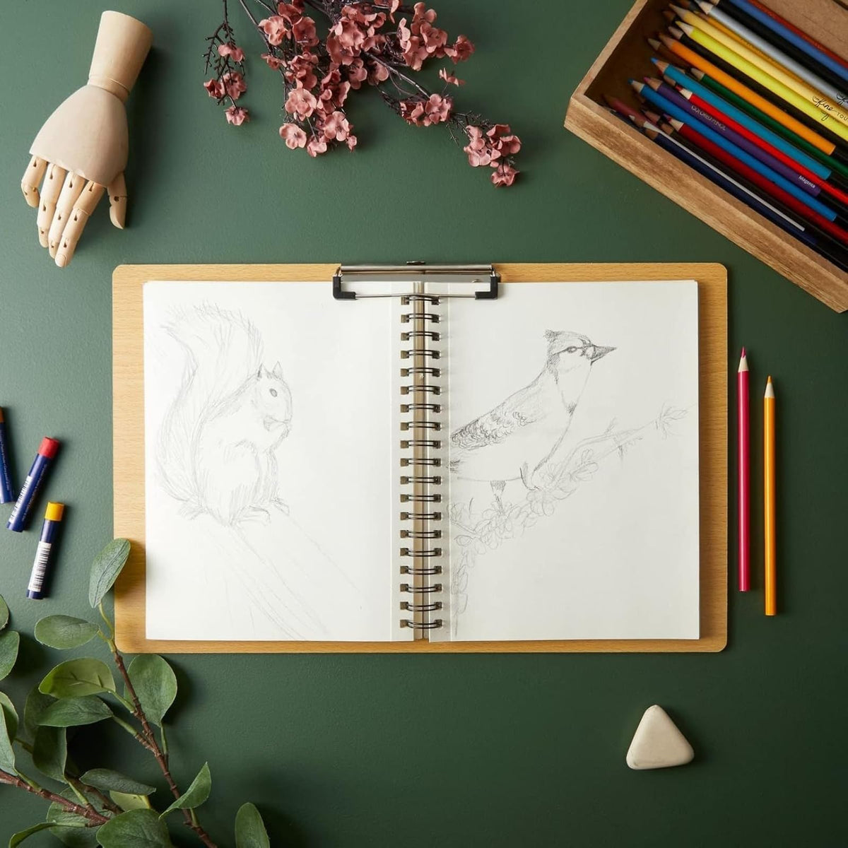 Extra Large Wooden Clipboards, 11 x 17.3 – Horizontal Wood Lap Boards with Clip for Drawing, Sketching, and Writing, 3mm Thick, Ideal for Artists, Students, and Office Use - 3 Pack