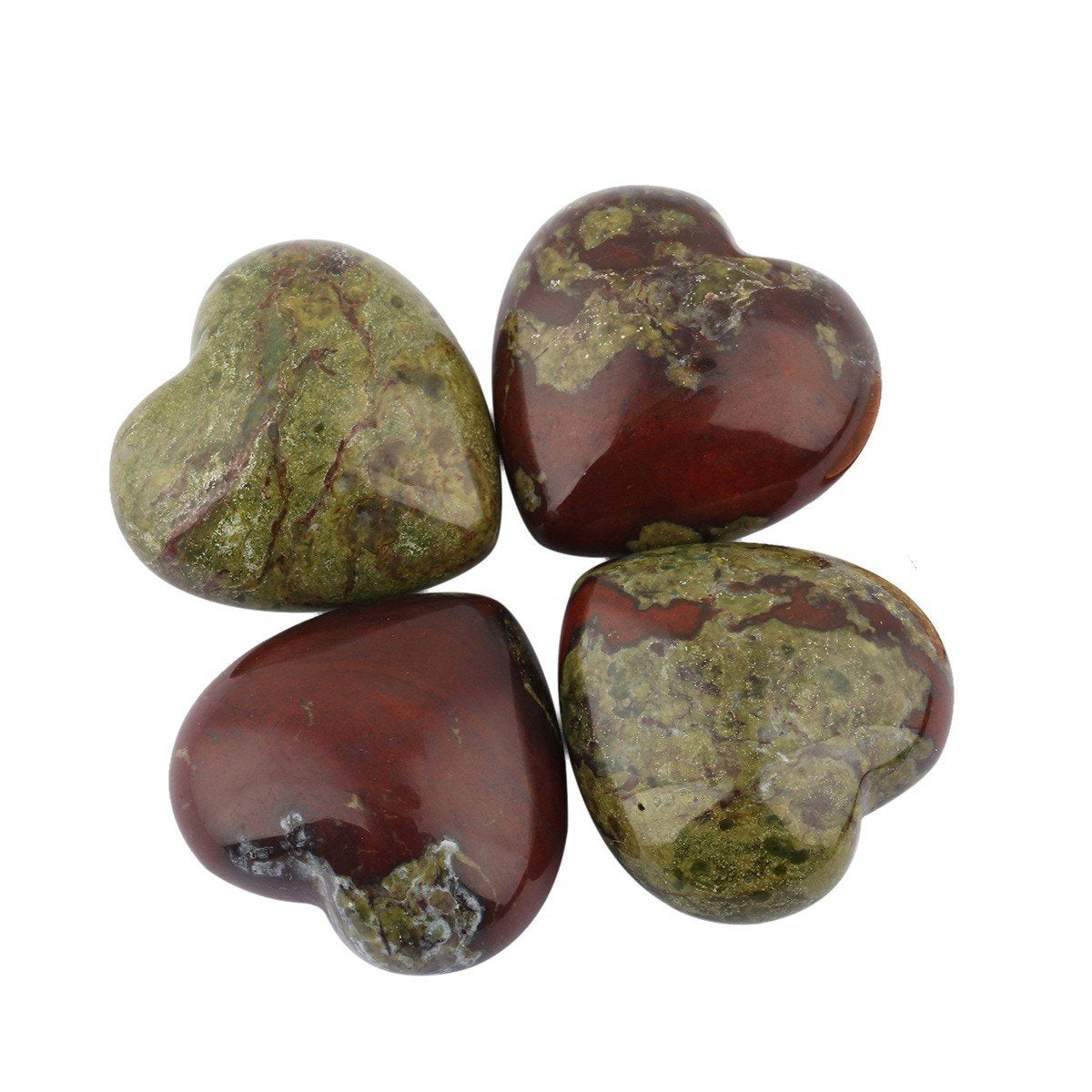 rockcloud Healing Crystal 0.8 inch Dragons Blood Heart Love Carved Palm Worry Stone Chakra Reiki Balancing Mini Size(Pack of 4)