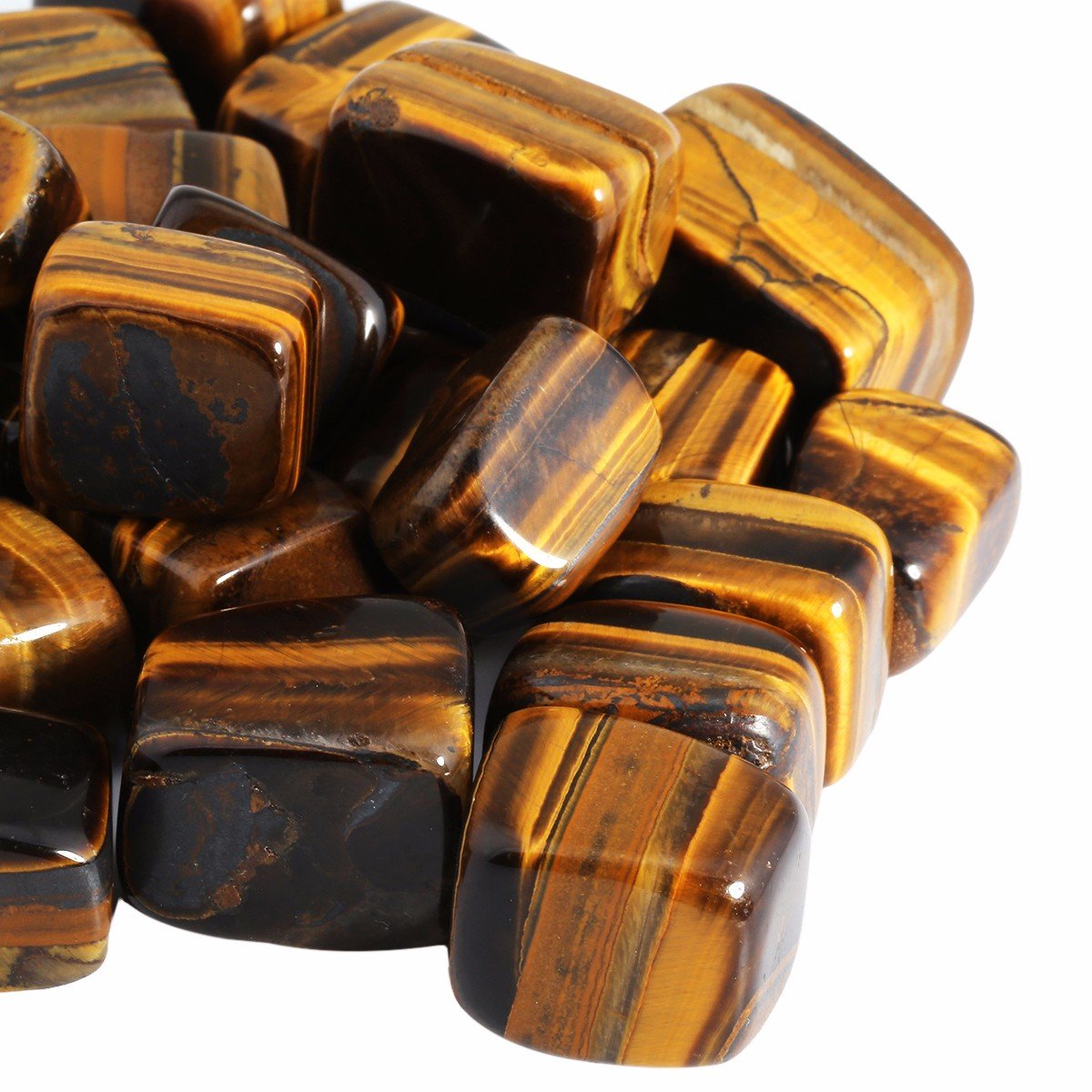 rockcloud 1 lb Tumbled Polished Stones Gemstone Supplies for Wicca,Reiki,Healing Crystal,Tiger's Eye