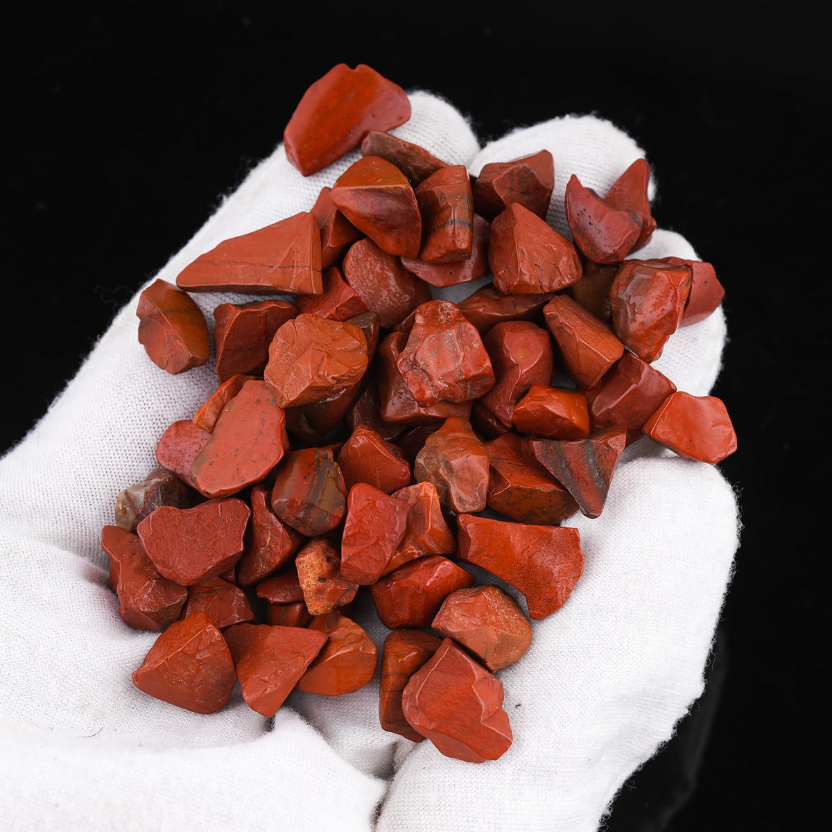 CRYSTALIS Wholesale Bulk 75pcs Natural Red Jasper Raw Crystals, Loose Gemstone Rough Jewelry Making Supply, Chakra Healing, Wire Wrapping, DIY, Tumbling, Gem Collection (300 carats) (8-12mm size)
