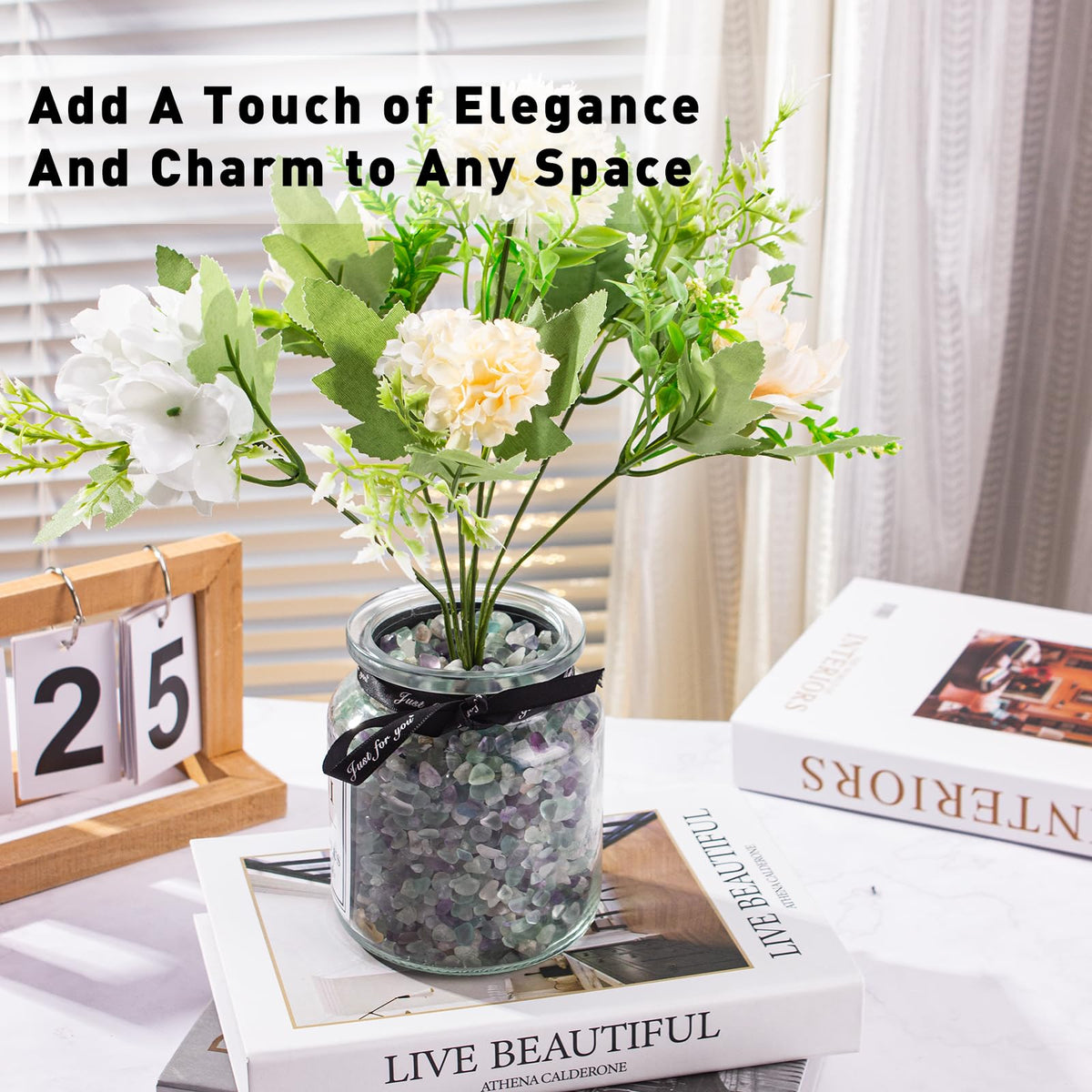 EZEELAI 0.5 Lb/230g Fluorite Crystal Chips Stones Decorative Crystal Pebbles, Irregular Shaped Natural Quartz Stones Aquarium Gravel Rocks for Vases Filler, Garden and Fish Tank Decoration