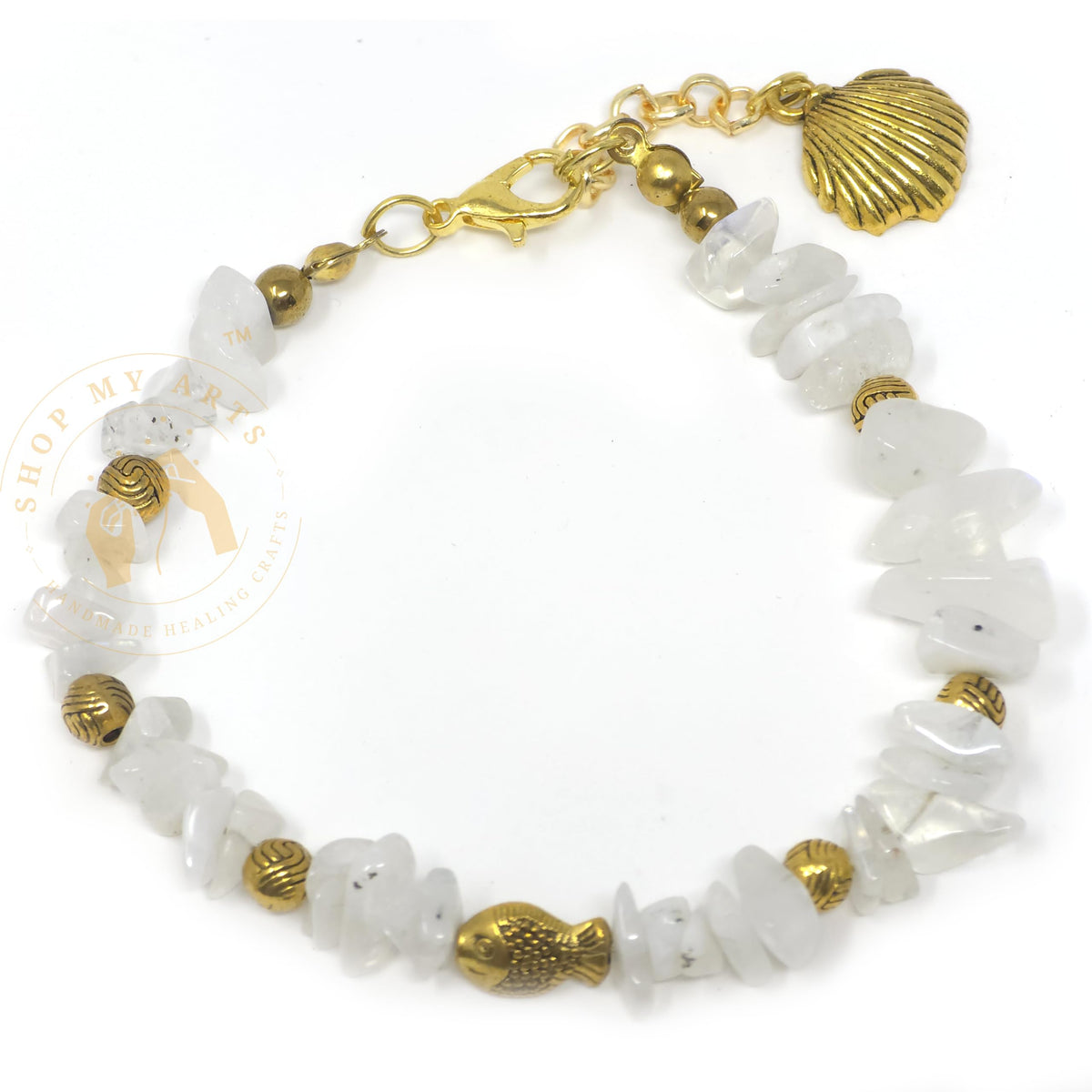 Shop My Arts Rainbow Moonstone Bracelet for Women - Birthday Gifts for Women Mom with Authentic Crystals and Healing Stones