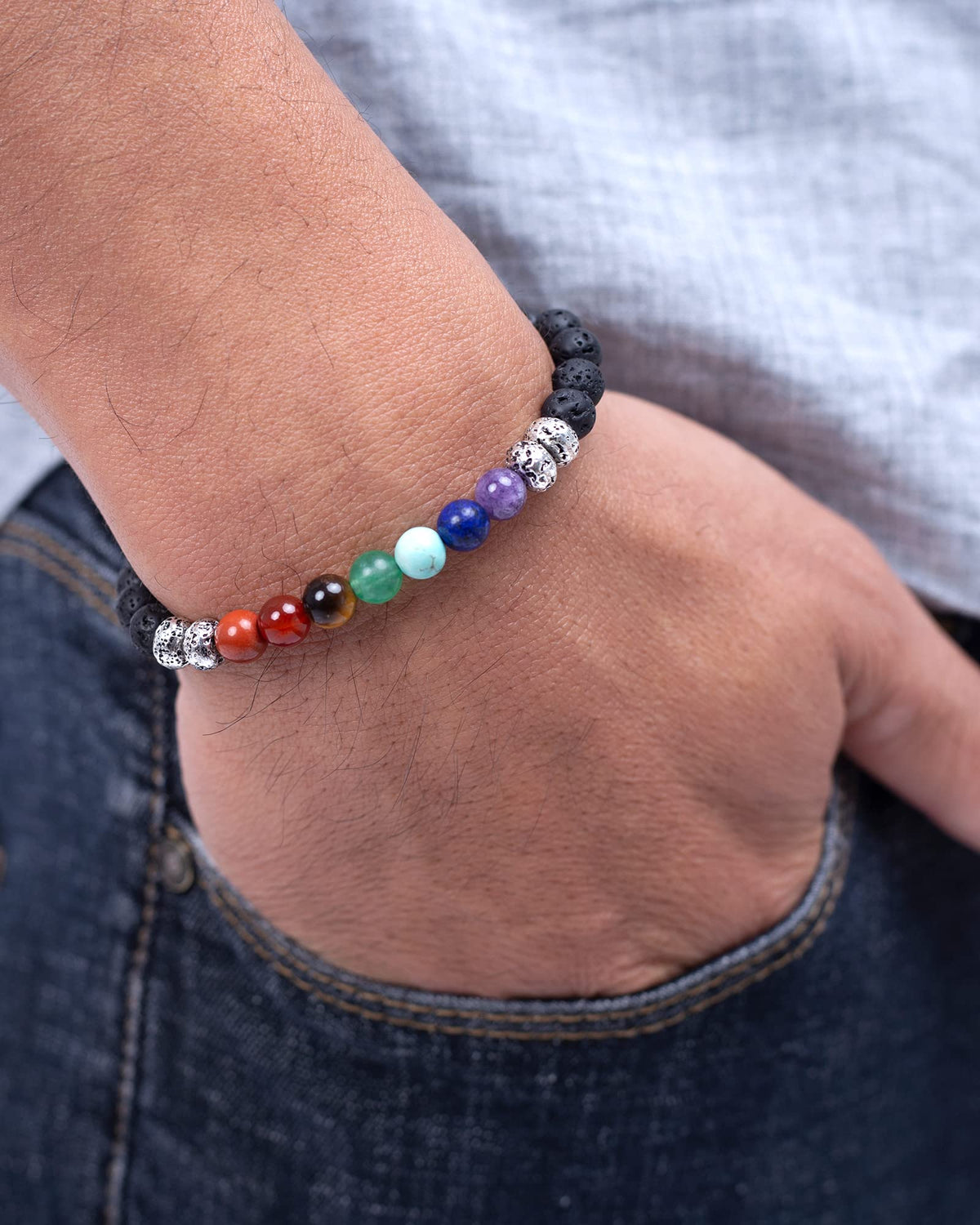 MIDDLUX Anxiety Relief Items, Chakra Bracelets, Crystals and Healing Stones, 7 Chakras Healing Crystals handmade bracelets, Yoga, Meditation, Stress Relief Gifts