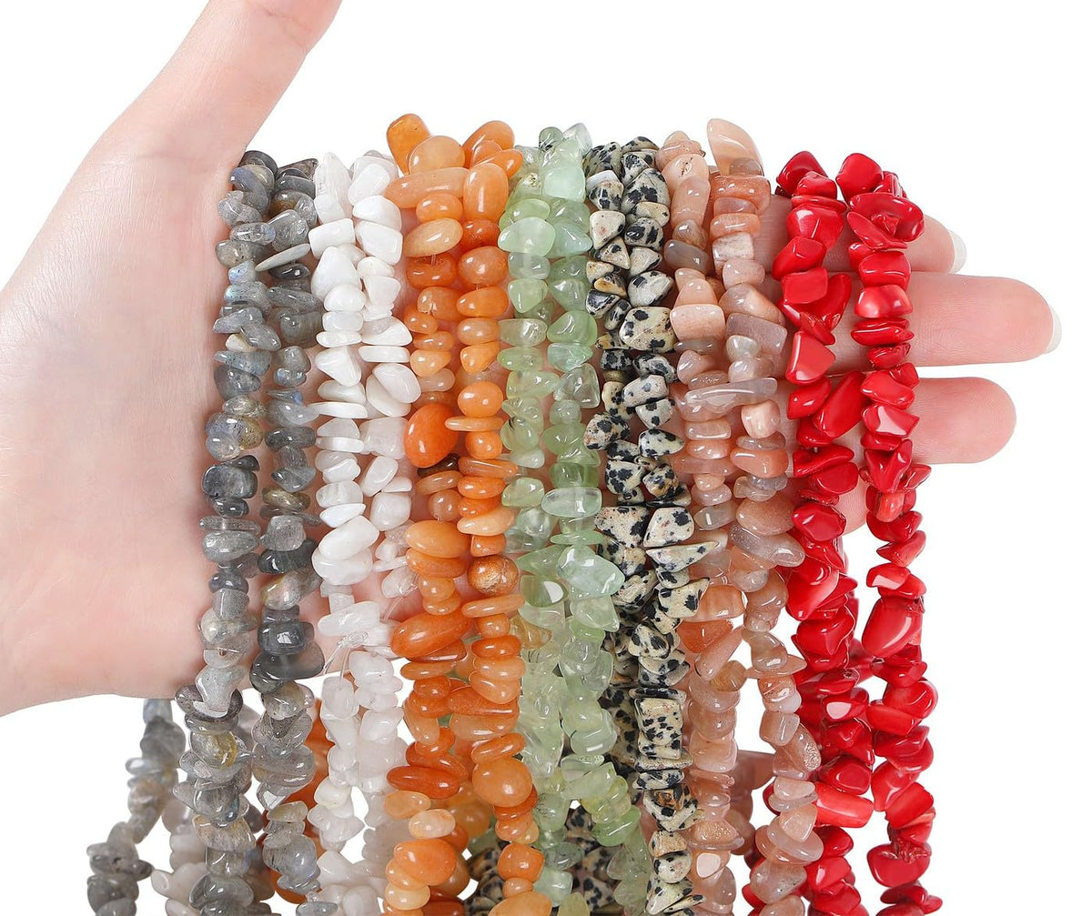 LAIDANLA Red Aventurine 400pcs Natural Chip Stone Beads 5-8mm Healing Crystal Irregular Gemstones Drilled DIY Loose Rocks Bead Crystal for Bracelet Earrings Necklace Jewelry Making Crafting