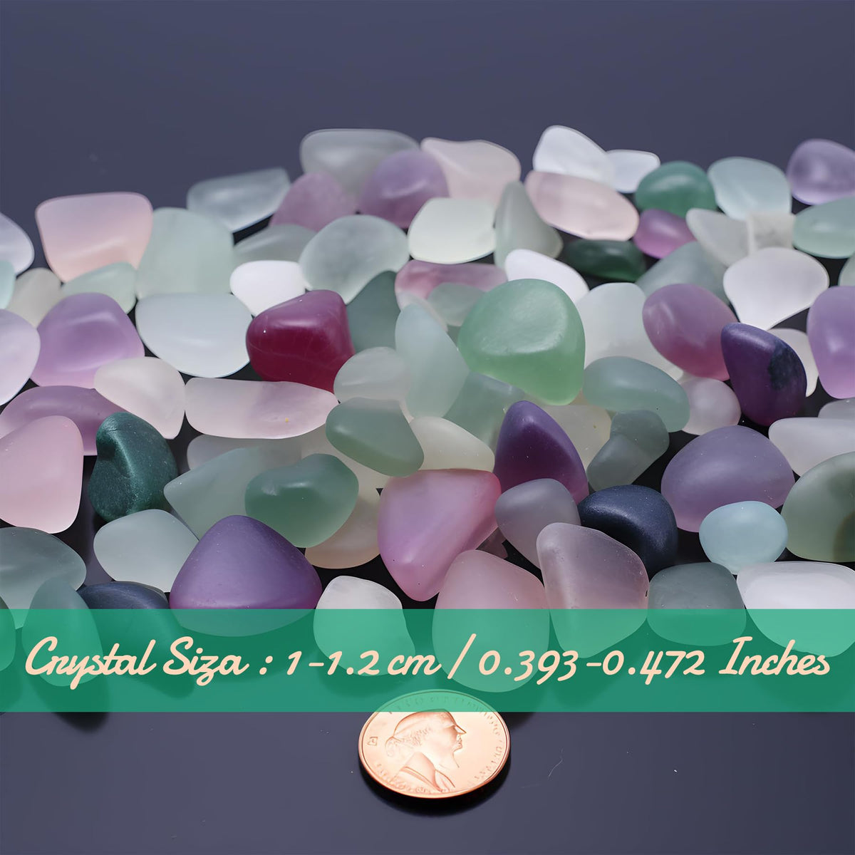 SigMntun Polished Fluorite Crystal Set, 0.4'', 128 Pcs - Handpicked Natural Tumbled Stones and Crystals Bulk for Healing, Reiki, Meditation, Witchcraft and Home Decor