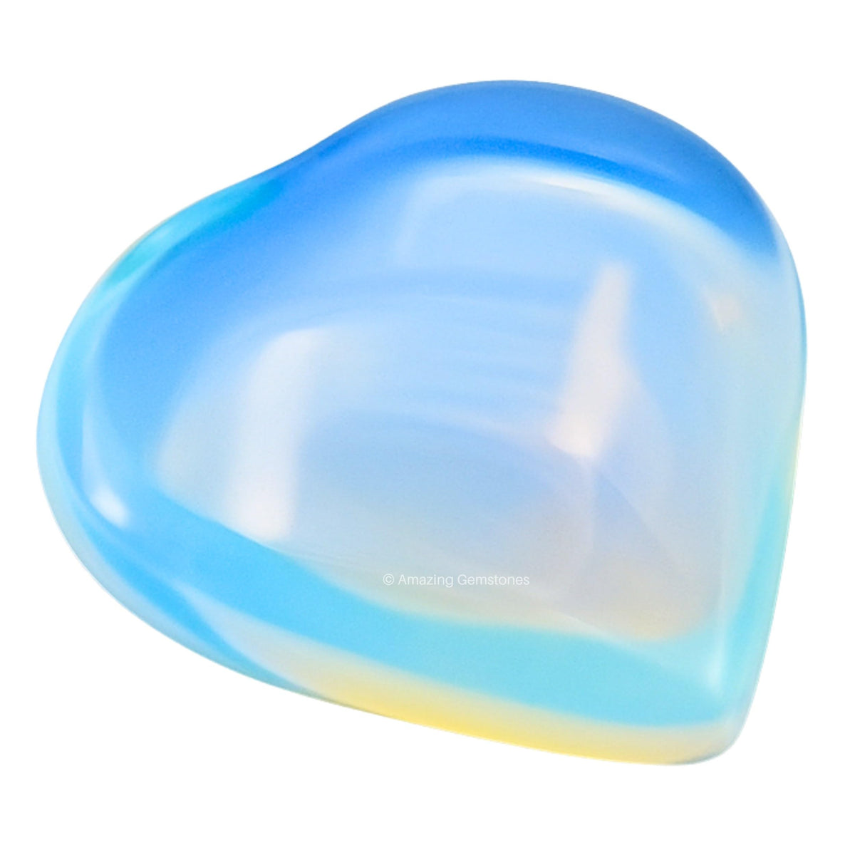 Amazing Gemstone Opalite Stone Heart - Pack of 2 Crystal Heart Stones Rocks - Corazones De Piedra Crystals and Healing Stones Heart Shaped Crystal - Stocking Stuffers Gifts