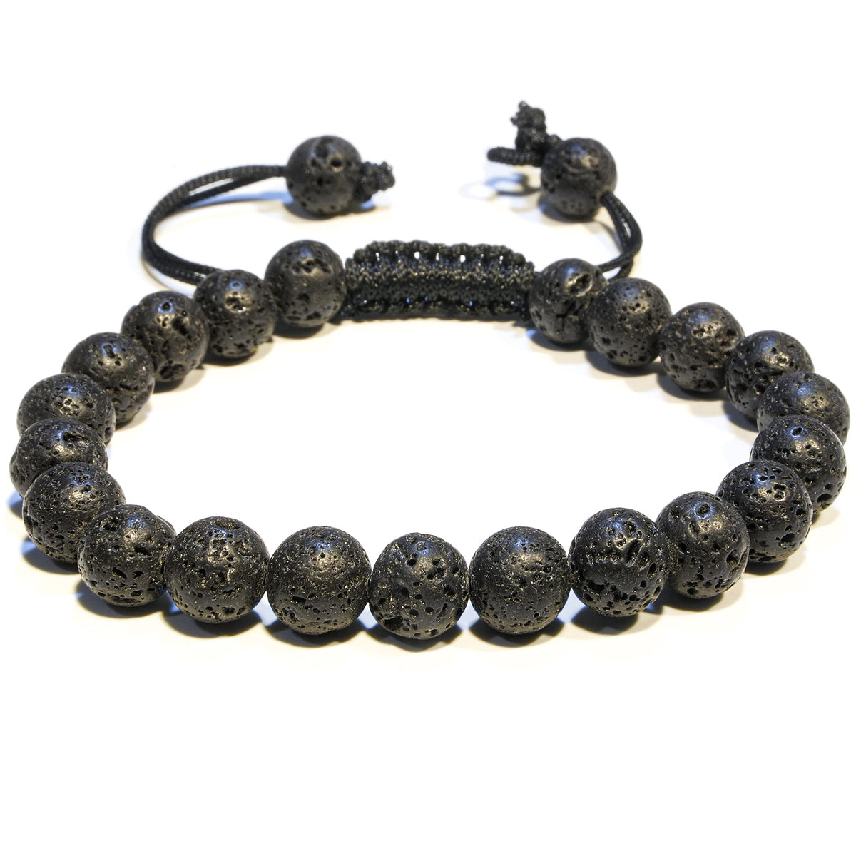 ANAYA AGATE Lava Rock Chakra Bracelet - Energy Protection Crystal Handmade Adjustable Bead Bracelet Perfect for Men, Women’s Christmas Gift - Gemstone Healing Stretch Pulsera Para Hombre Mujer Stocking Stuffer