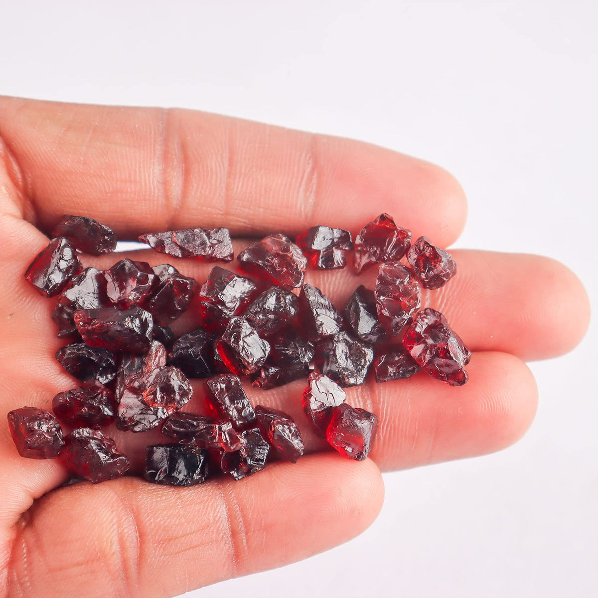 Gemimpression Handmade Loose Gemstone – Natural Red Garnet Rough – Vitality & Chakra Healing – Raw Uncut Stones – Boho DIY Supply – 50 Carat Lot – Christmas Gift for Jewelry Makers