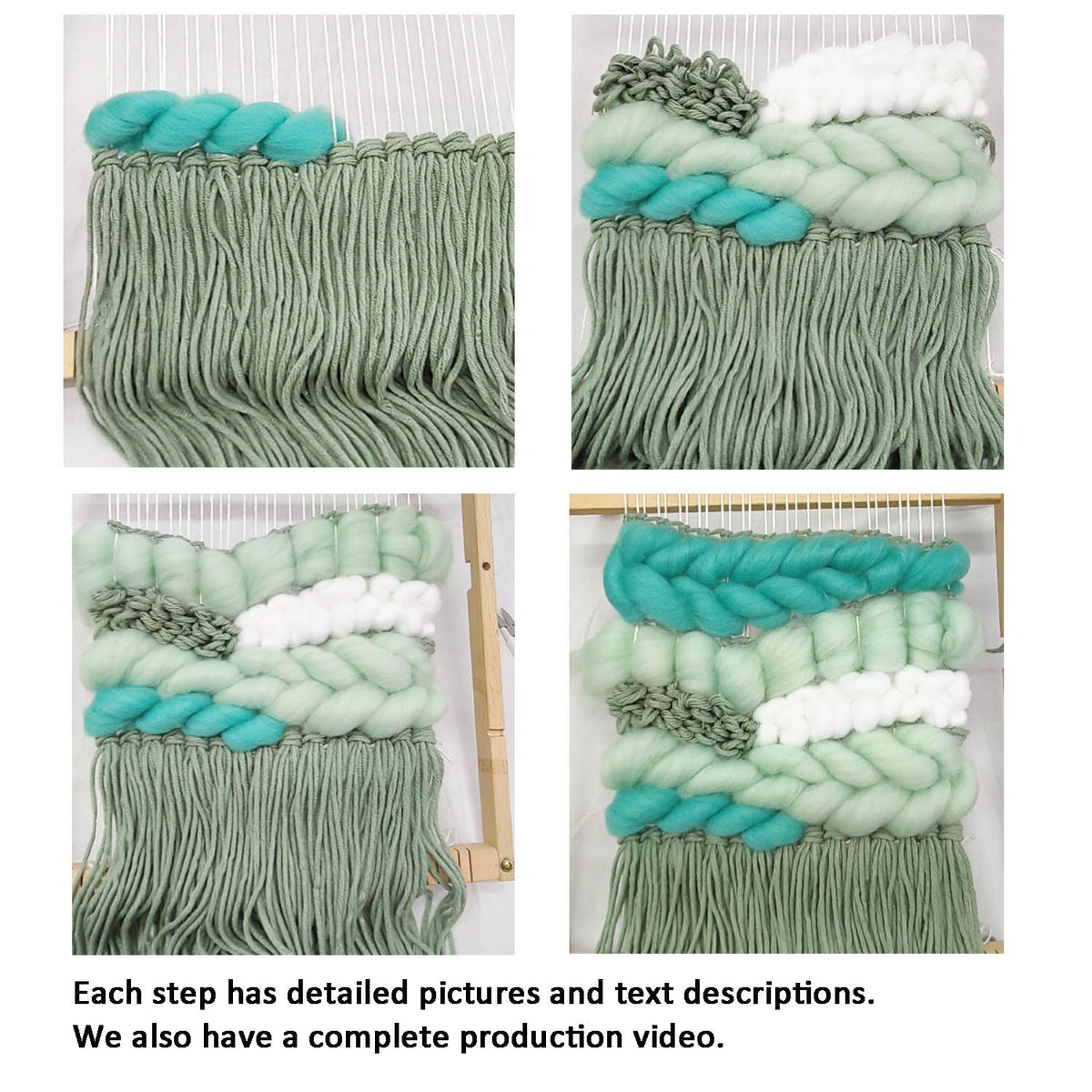Weaving Loom for Beginners Adults/Kids and 1 Set of Weaving Works Complete Yarn Kit with Detailed Friendly Instructions, Parents and Children in The Holiday Experience Weaving Brings Fun Green