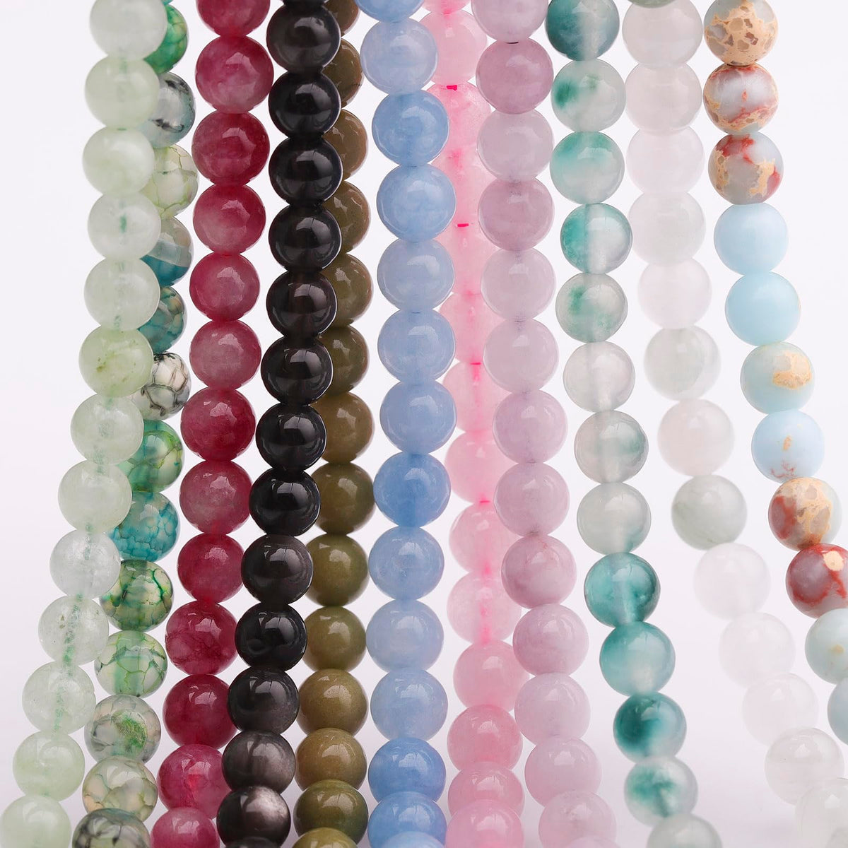 35pcs 10mm Natural Gemstone Beads for Jewelry Making Supplies,Pink Jade Healing Crystal Polished Round Loose Stone Beads for Bracelet Necklace 15 Inch