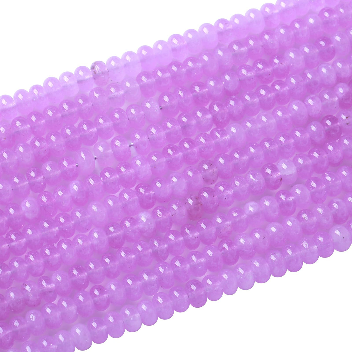 5x8mm 76pcs Lavender Amethyst Rondelle Spacer Loose Beads Abacus Disk Stone Round Loose Gemstone Beads for Jewelry Making DIY Bracelet Necklace