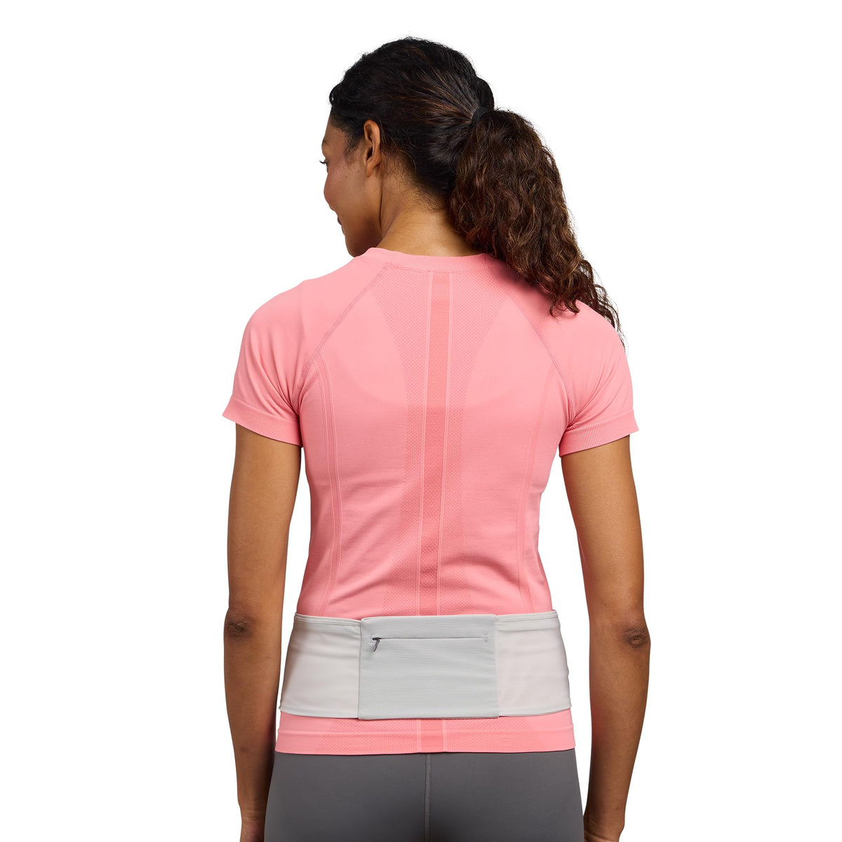 Nathan Zipster Max Running Belt, Running Belts for Women and Men, Bounce-Free Waist Pack with Extra Large Zipper Pocket, Smartphone Storage, Walking, Gym, Hiking - Vapor Grey/Sailor Blue - Large
