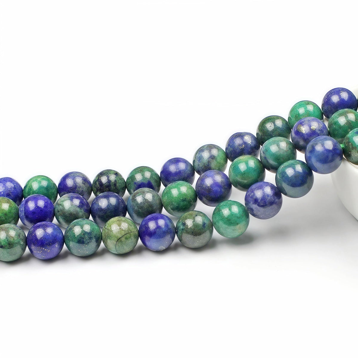 MJDCB 5A Natural Phoenix Lapis Lazuli Round Loose Beads for Jewelry Making DIY Bracelet Necklace 15'' (8mm)