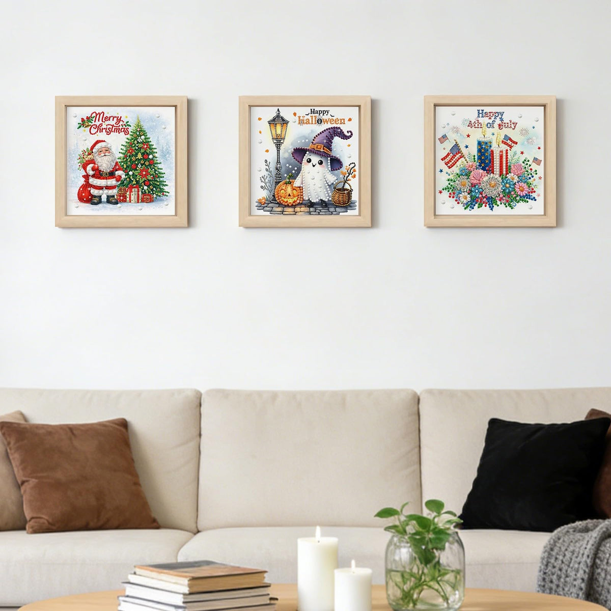 DIY Diamond Art Painting Pearl Creative Pattern 5D Seasonal Holiday Calendar 2026 Healing Home Photo Frame Set Tools-9PCS Festivals