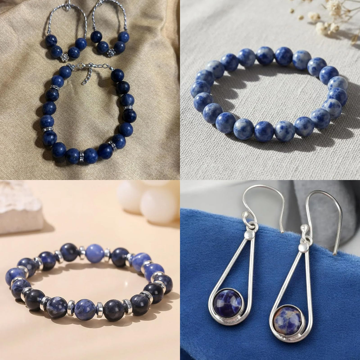 Risyfjew 50PCS 8mm Natural Sodalite Beads Gemstone Round Loose Beads for Jewelry Making Chakra Crystal Stone Beads for Bracelets Necklace Earrings Making Supplies (50pcs/Strand)