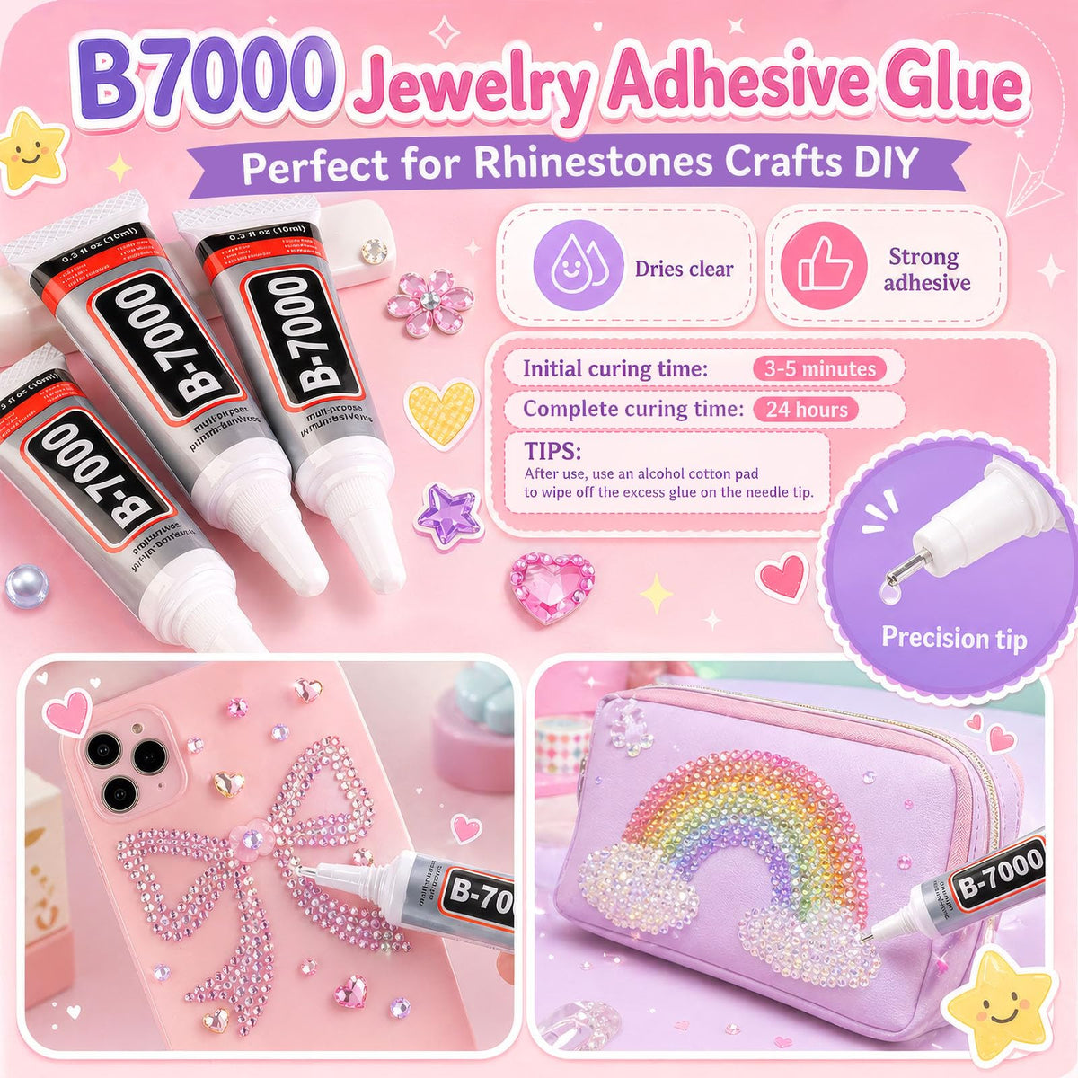 40000 Pcs Resin Jelly Rhinestones for Bedazzling Kit, 40 Colors 3mm Flatback Rhinestones with 3 Pcs B7000 Jewelry Glue & Tools, Bedazzler Kit for Clothes Book Shoes DIY Nails & Art Makeup