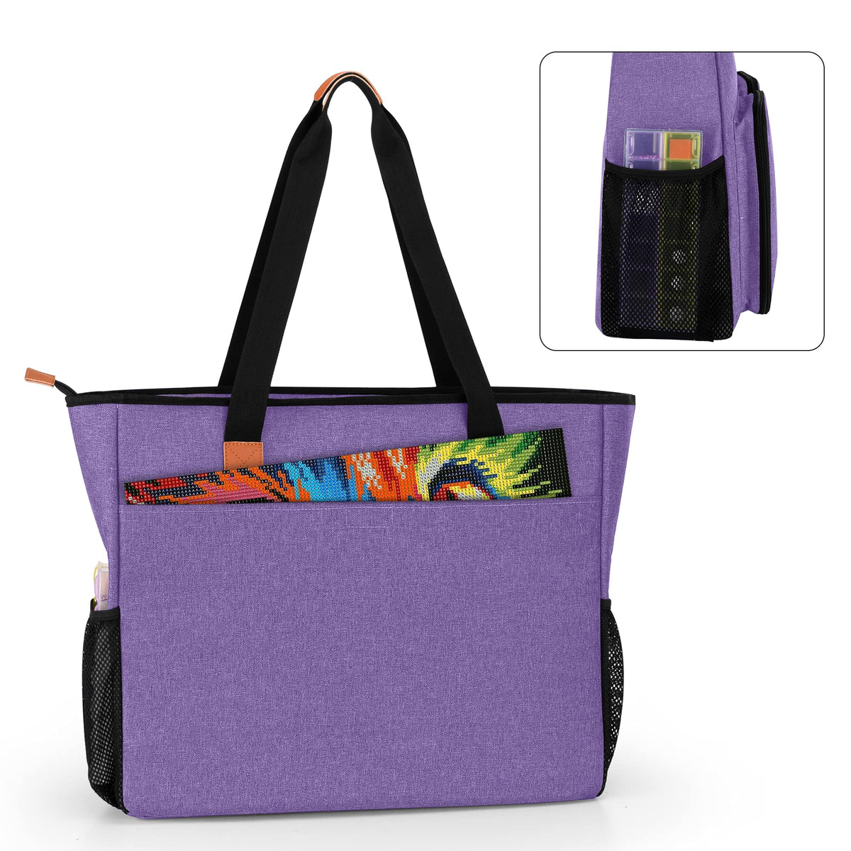 LUXJA Carrying Case for Diamond Painting Accessories and A3 Light Pad, Diamond Painting Bag for A3 and B3 Light Box (Bag Only), Purple