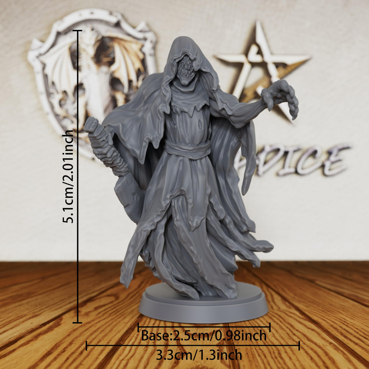 Tabletop Unpainted Miniatures for TTRPG - 28mm Scale Spectral Wraith Minis Figurine for Dungeon Masters, Undead Fantasy RPG Accessory Figure - Ghost Knight (AS446)