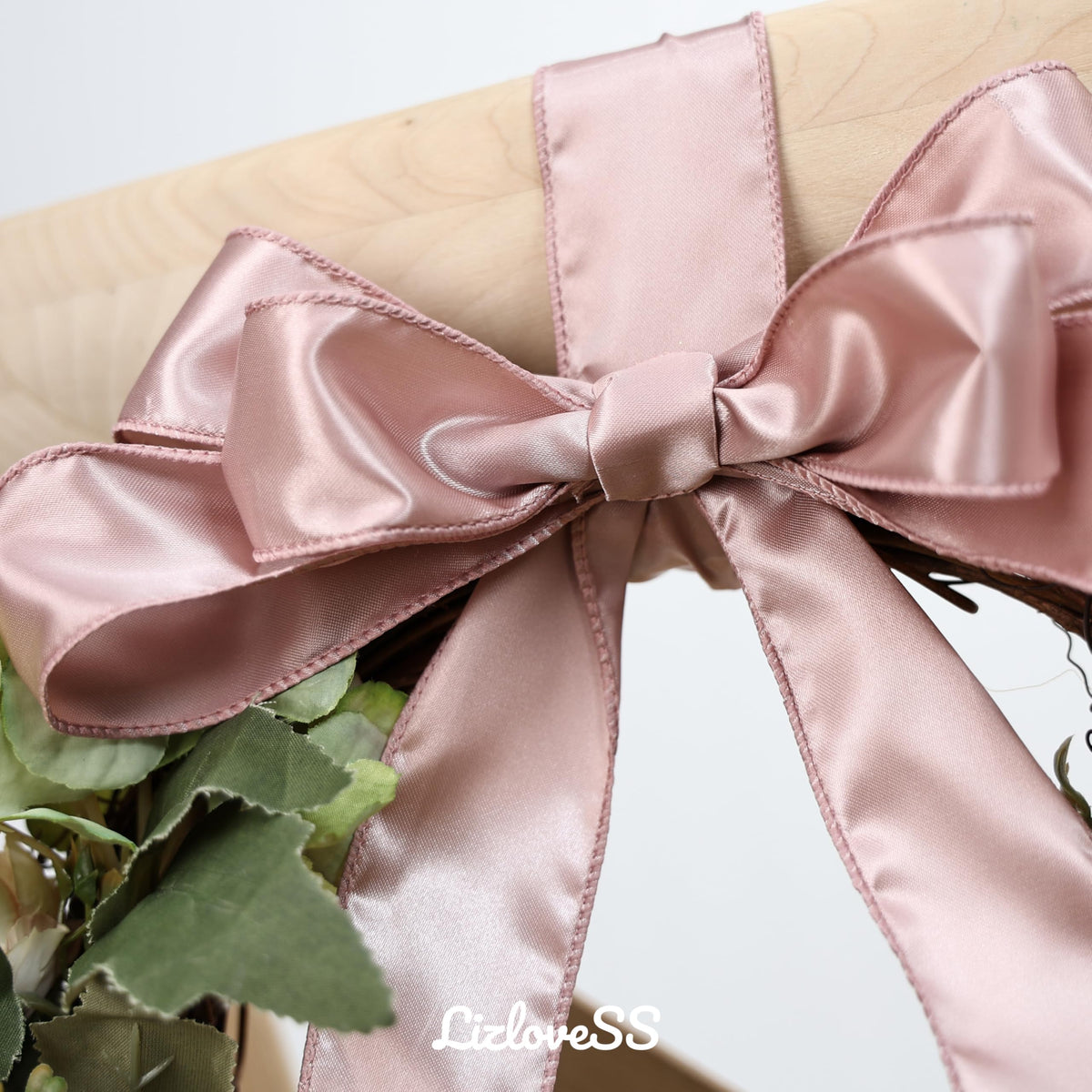 LIZLOVESS Dusty Rose Satin Wired Ribbon 1.5 Inch, Dusty Pink Wire Edge Ribbon for Gift Wrapping, Baby Shower, Wedding Decor, Christmas Tree, Crafts, Wreath Supplies 25 Yards