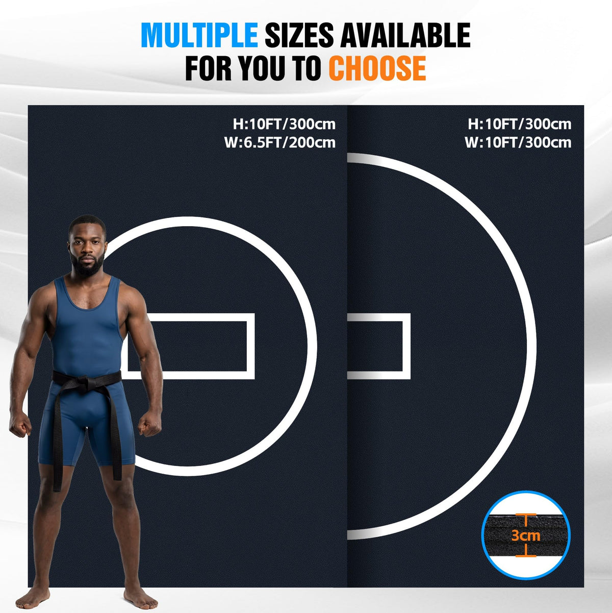 10' x 10' Martial Arts Mat, Foldable Wrestling & Grappling Mat with Thick XPE Foam, Non-Slip Home Gym Training Mat for BJJ, MMA, Judo & Fitness (10ft * 10ft * 1.2inch)