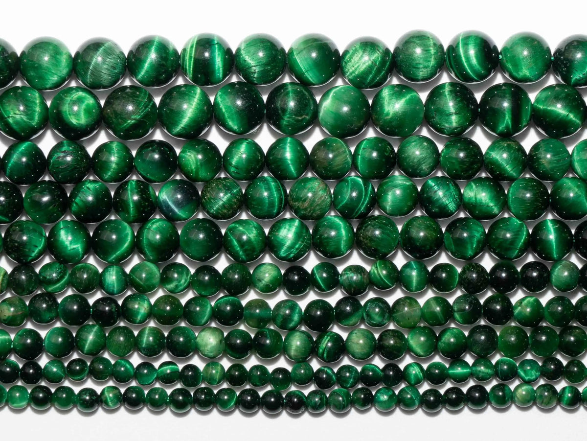 Zenkeeper 108Pcs Green Tiger Eyes Spacer Loose Beads Bulk with Holes Handcrafted for DIY Bracelets Jewelry Making Crafts Supplies