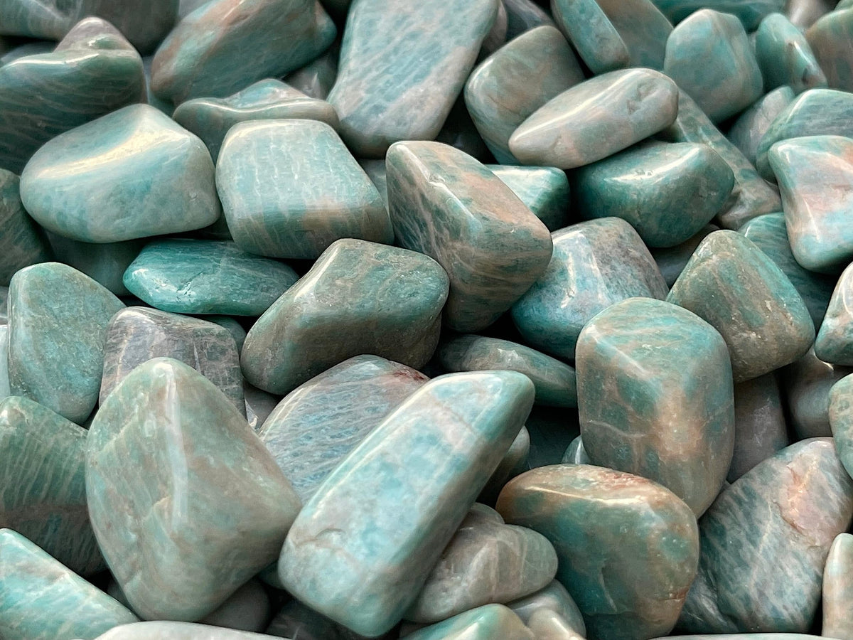 WHOLESALE Amazonite Tumbled Stones, Polished Amazonite Gemstone, Amazonite Polished Rocks (Amazonite, 0.25 Pound)