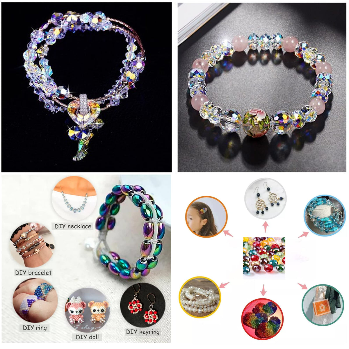 Niziky 500PCS 4MM Coffee Round Crystal Beads for Jewelry Making