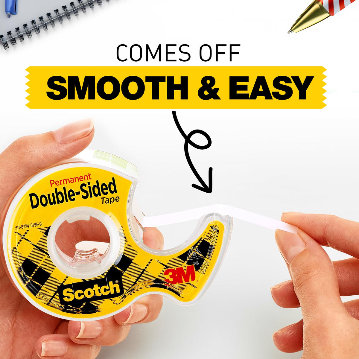 Scotch Double Sided Tape, Permanent Photo-Safe Adhesive, Clear, 1/2 inch x 500 inches per Roll, 10 Rolls (5 Packs of 2) – Scrapbooking, Crafts and Office Supplies