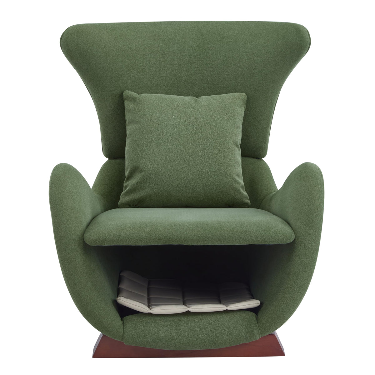 Merax Modern Accent Chair with Pet Cave & Storage, Dual-Layer Design Living Room Lounge Chair with Plush Polyester Fabric, Stylish Reading Chair for Cozy Nook, Home Office & Bedroom, Green