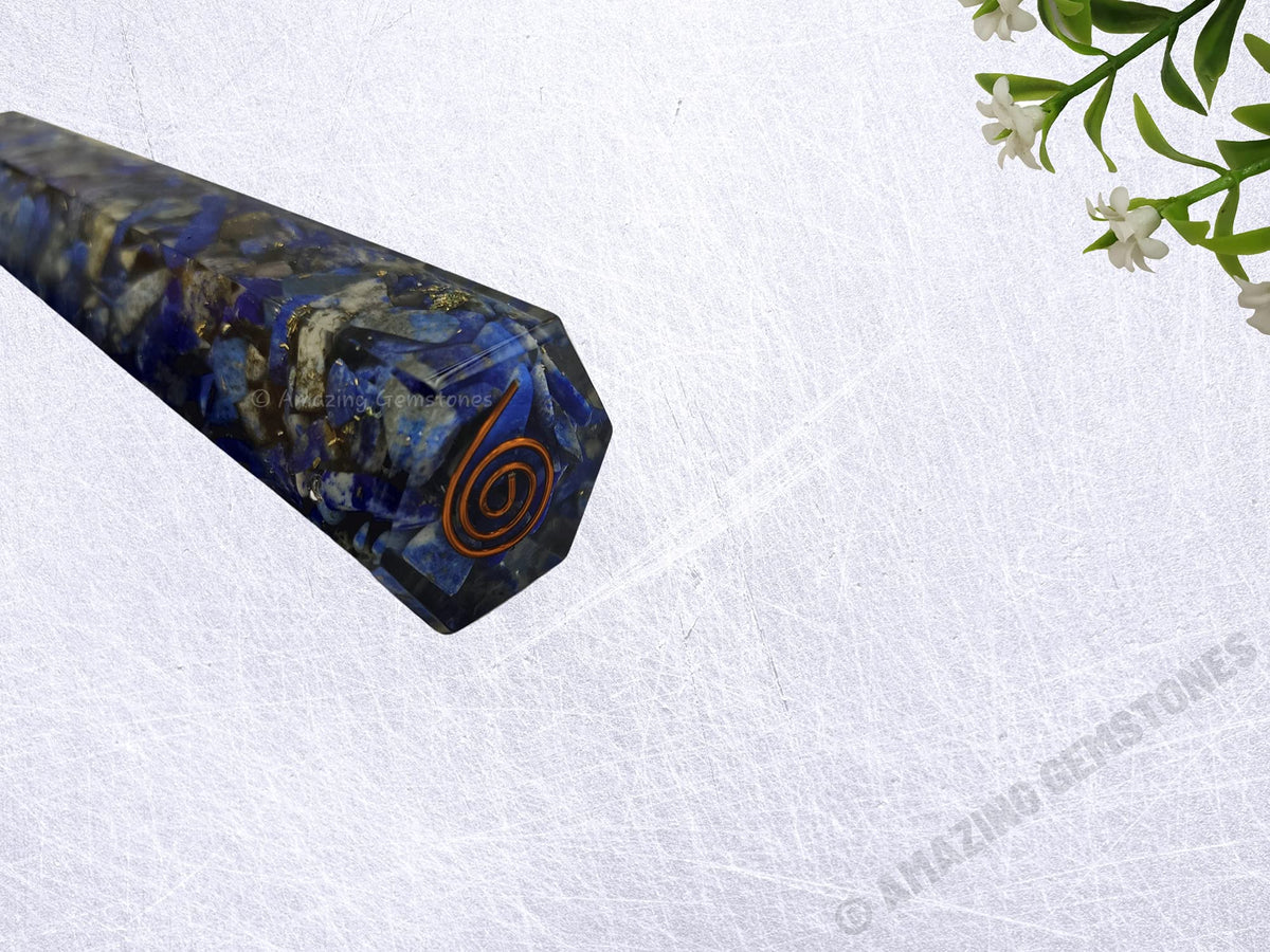 Amazing Gemstone Lapis Lazuli Crystal Orgone Towers ~ Natural Healing Crystal Point Obelisk for Reiki Healing and Crystal Grid (4.5 to 5 Inch, Pack of 1)
