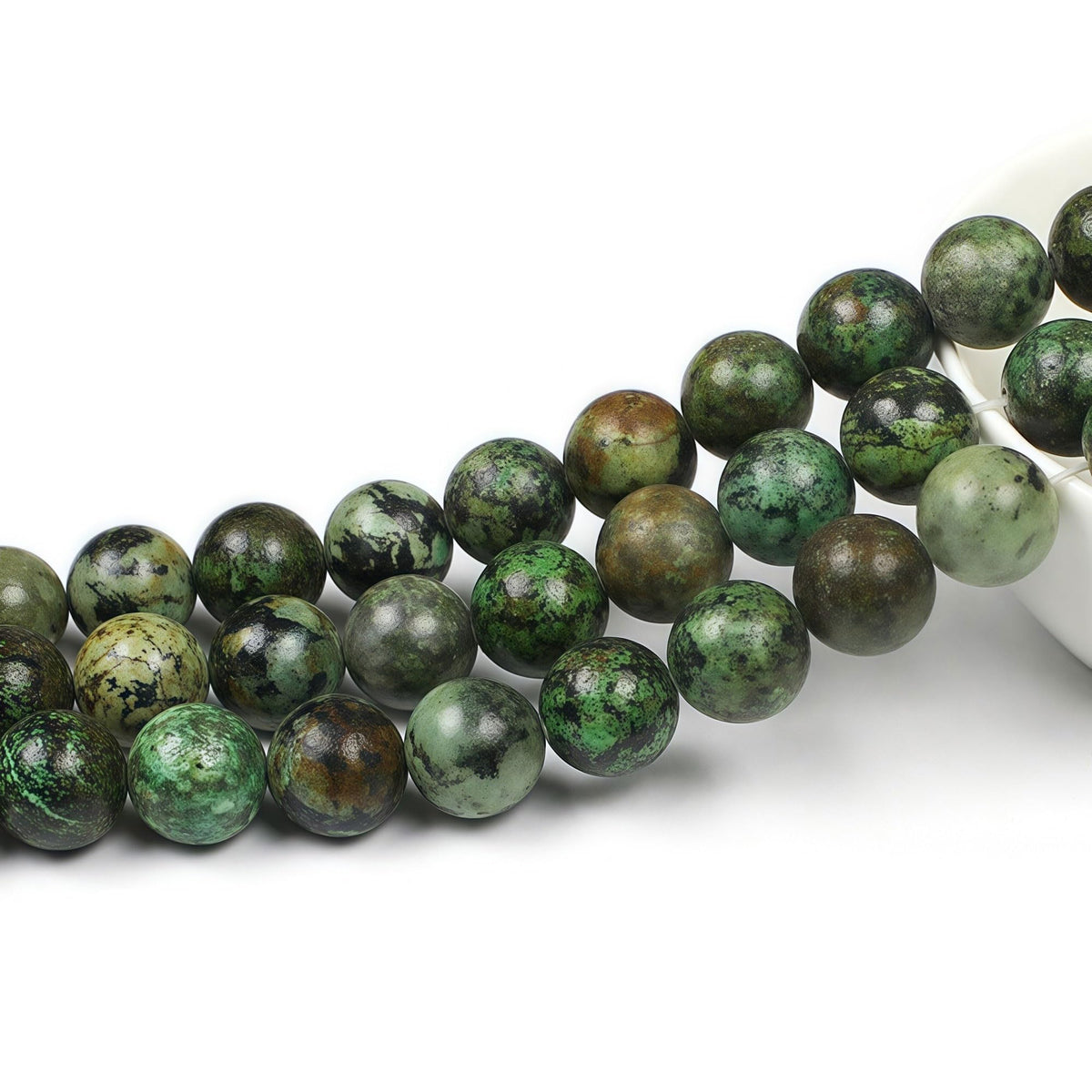MJDCB Natural African Turquoise Beads Round Loose Stone Beads for Jewelry Making DIY Bracelet Necklace Accessory 15" (8mm)