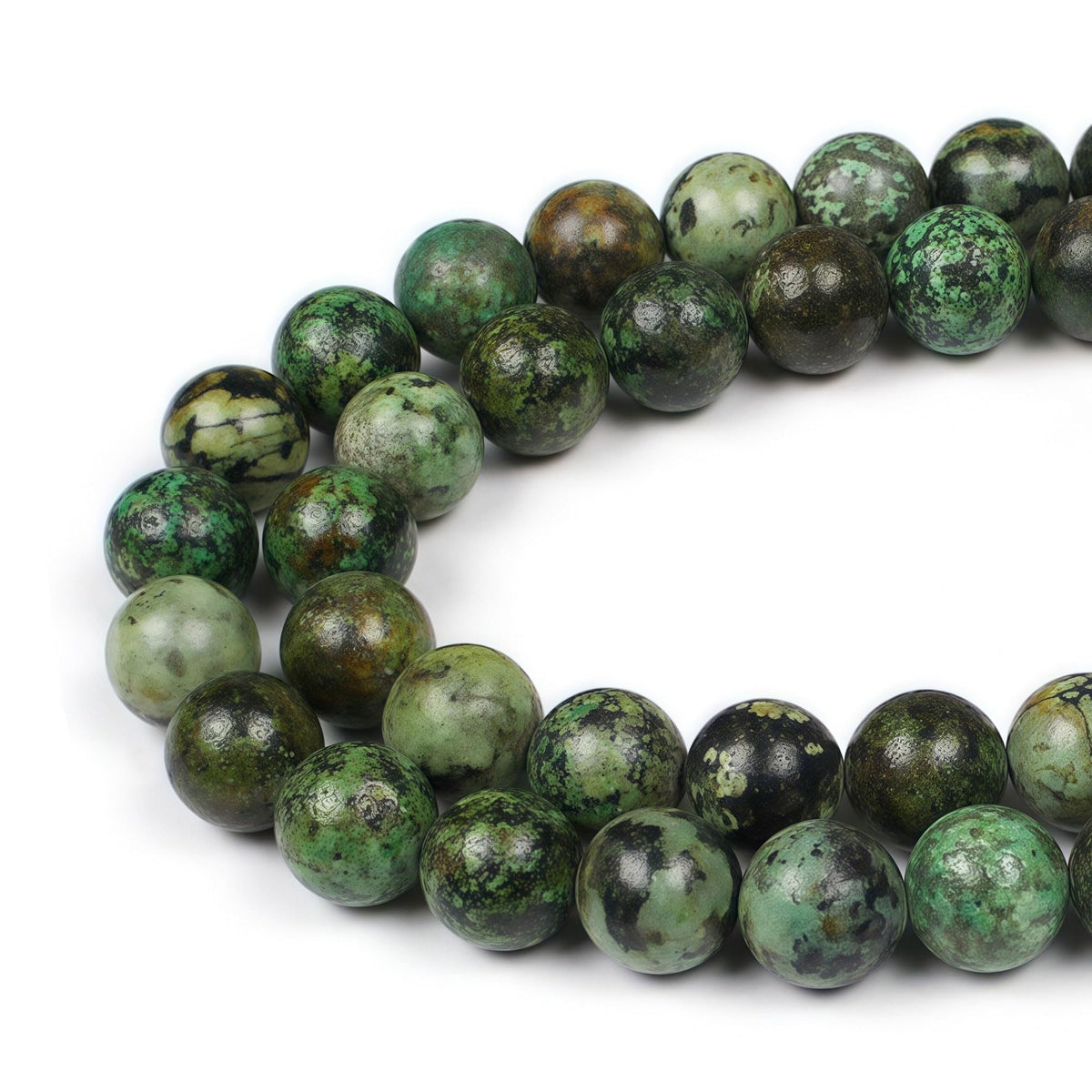 MJDCB Natural African Turquoise Beads Round Loose Stone Beads for Jewelry Making DIY Bracelet Necklace Accessory 15" (8mm)