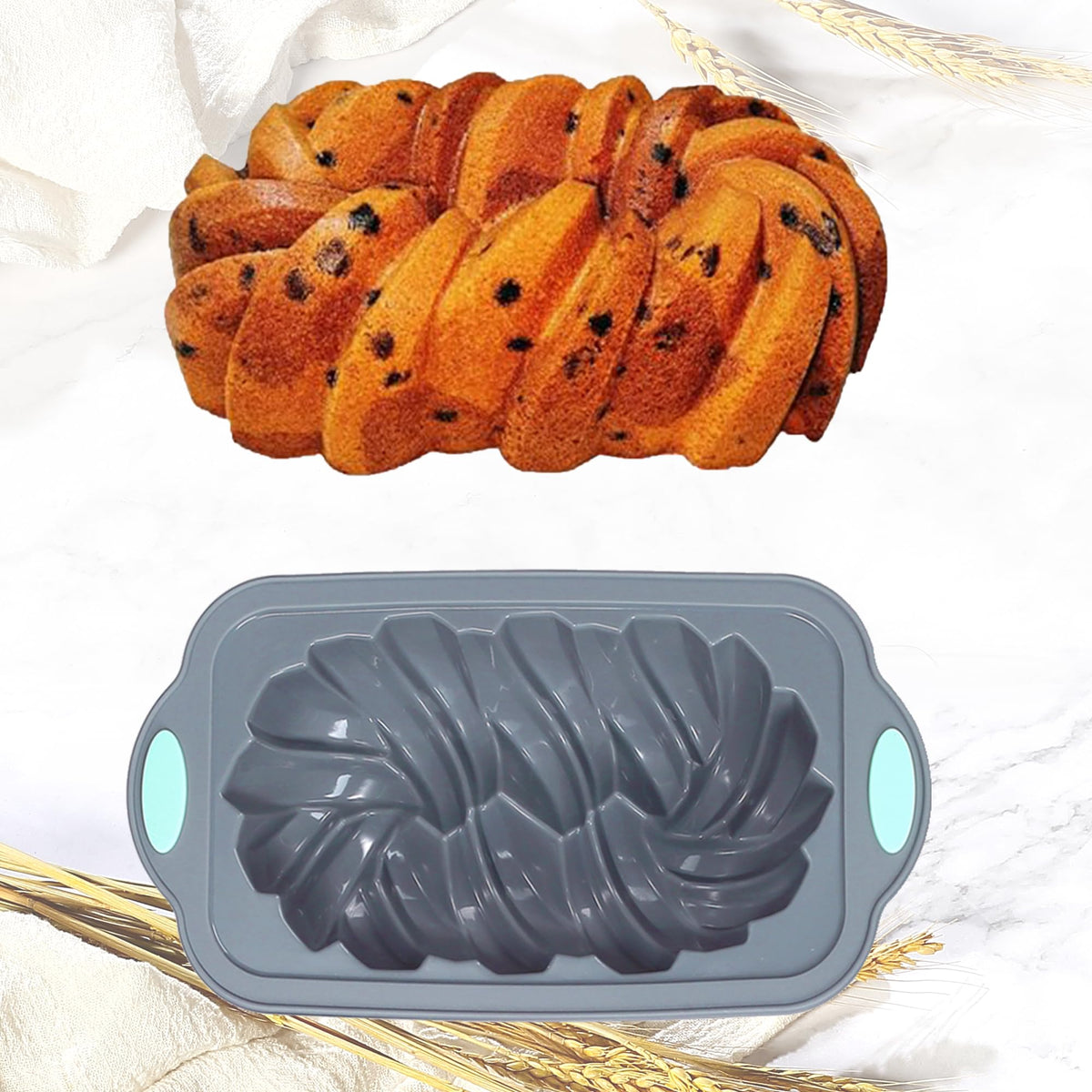 4 Piece Silicone Loaf Pan for Baking Bread, Non-Stick Kitchen Oven Bread Pan, Perfect for Banana Bread, Sandwich Bread, Pound Cake and Meatloaf, 4 Cups, Grey